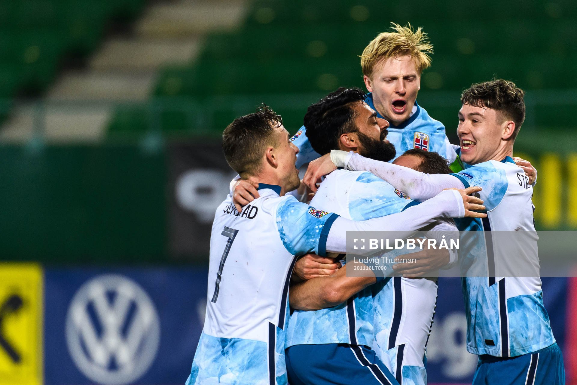 Ghayas Zahid of Norway celebrate with teammates