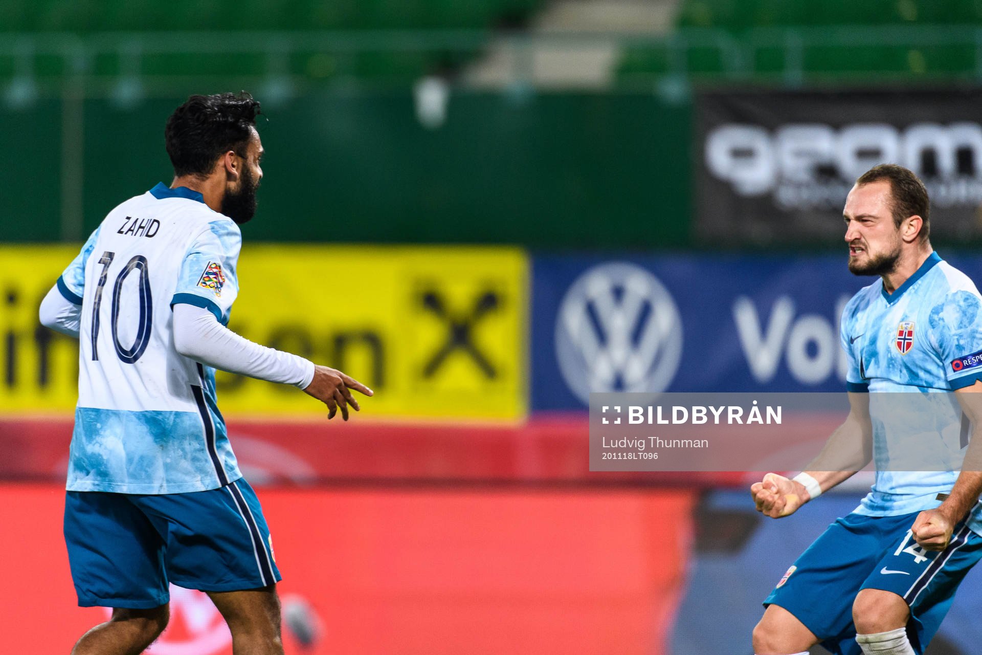 Ghayas Zahid of Norway celebrate with Veton Berisha