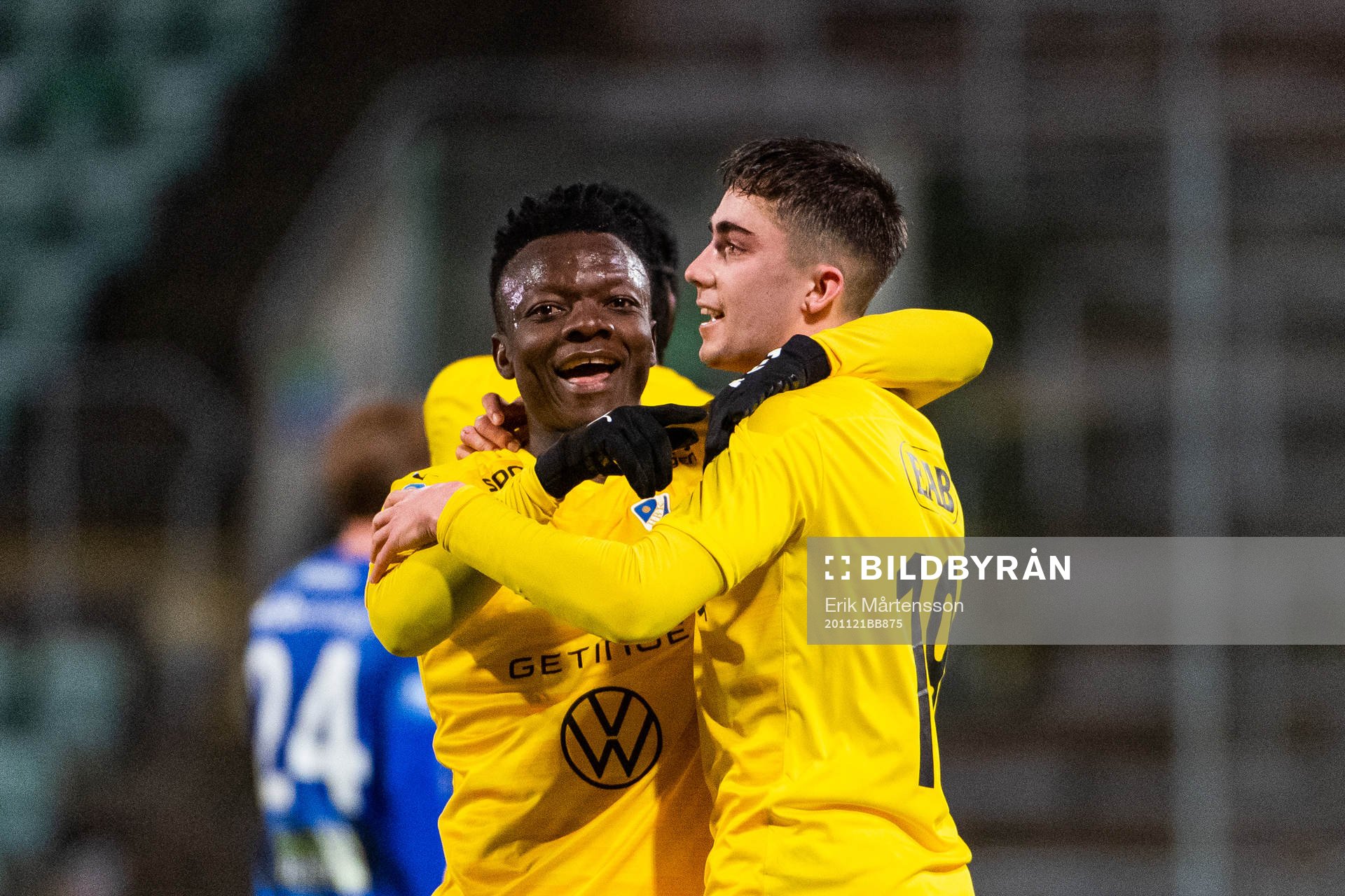 Halmstads Thomas Boakye jublar med målskytten till 0-4