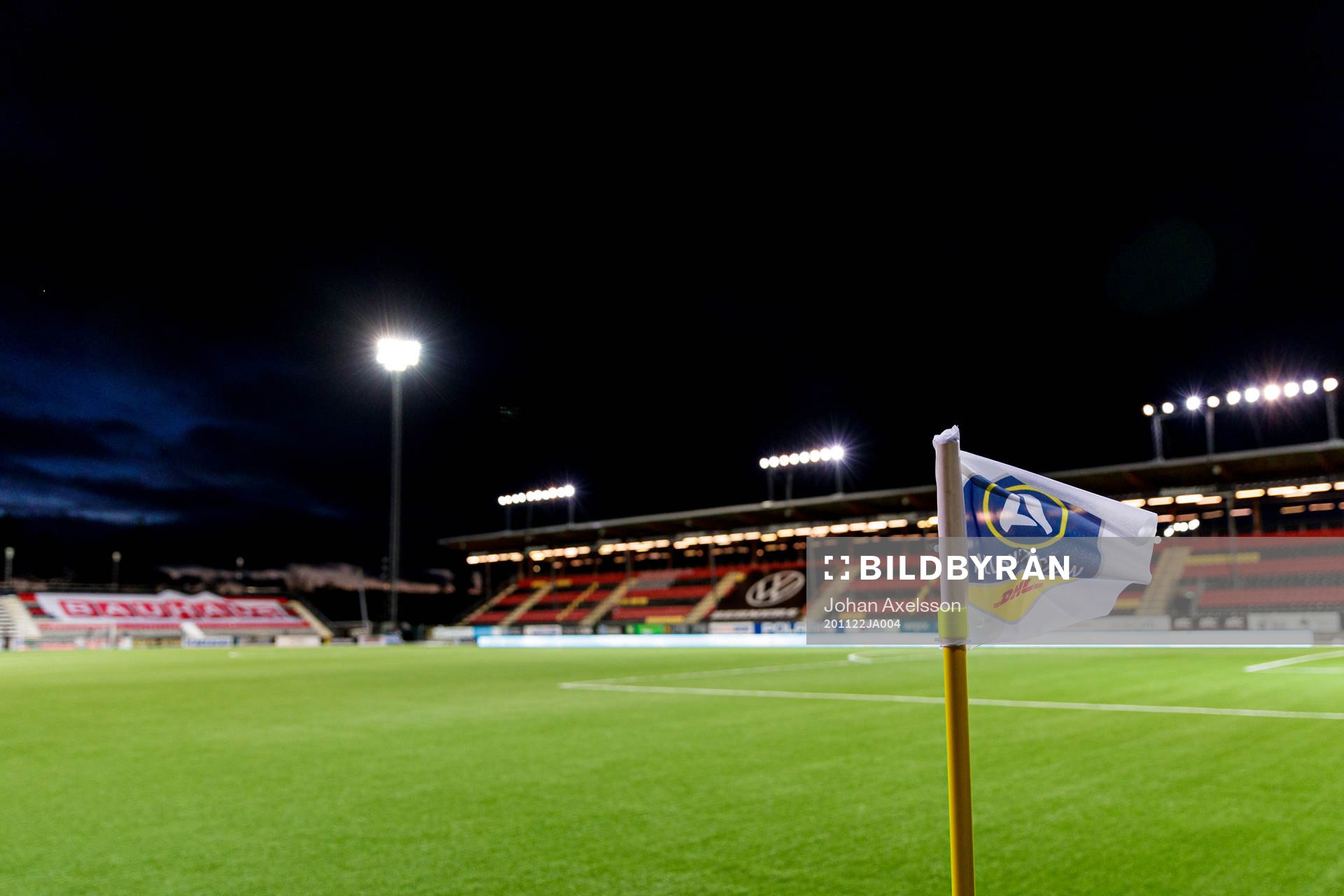 Flagga med Allsvenskans logo på