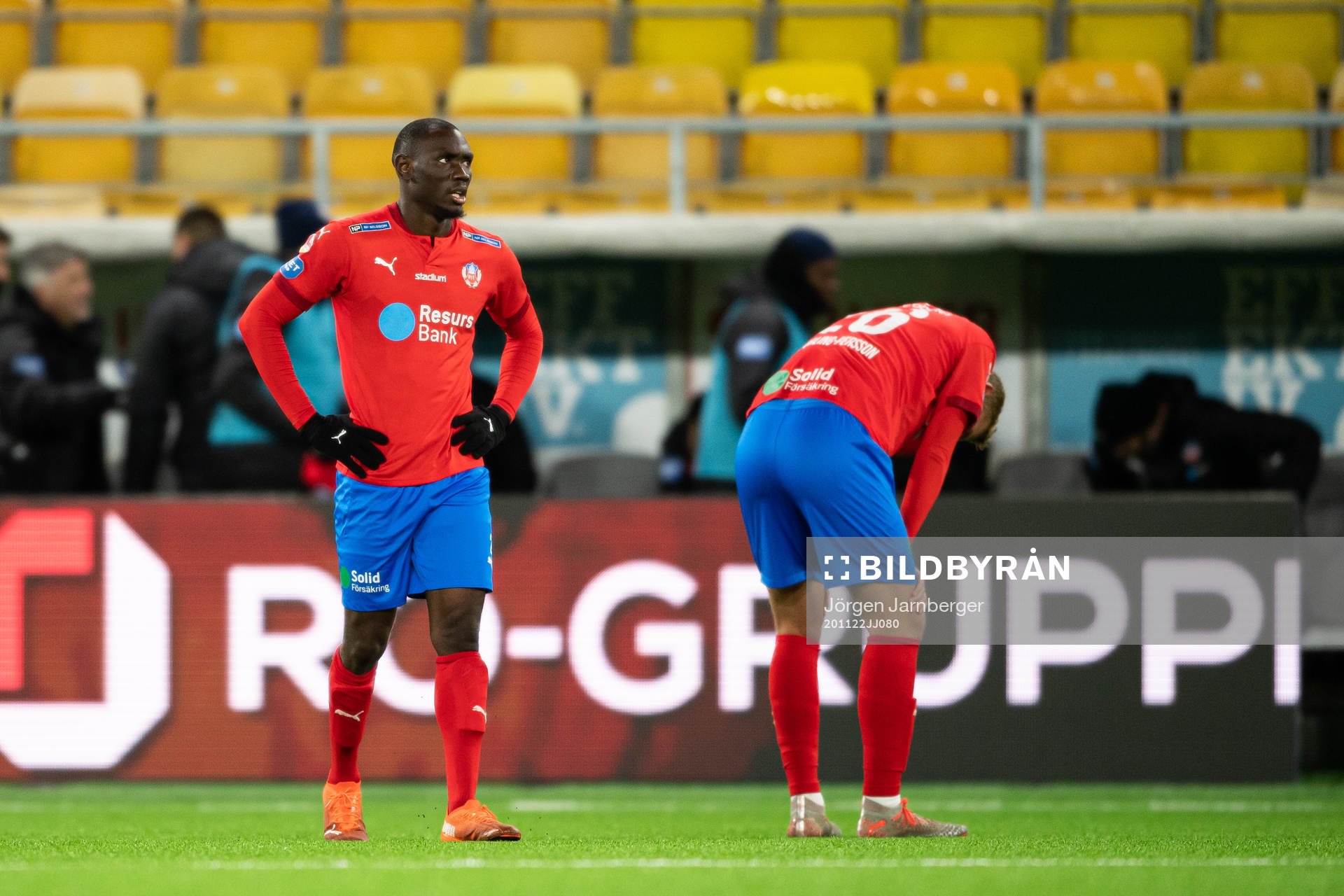 Helsingborgs Mohammed Abubakari och Jakob Voelkerling