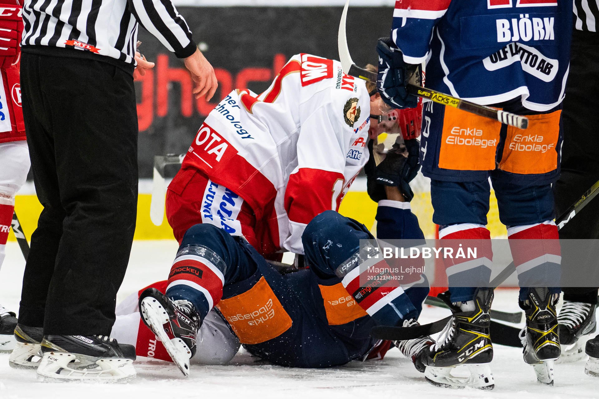 Kallinges Sebastian Sundlöv och Trojas Lukas Sjöblom