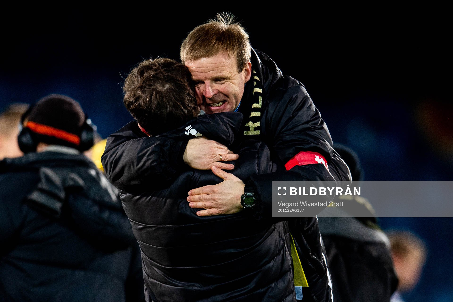 Morten Kalvenes, assistant coach of Bodø/Glimt, celebrates