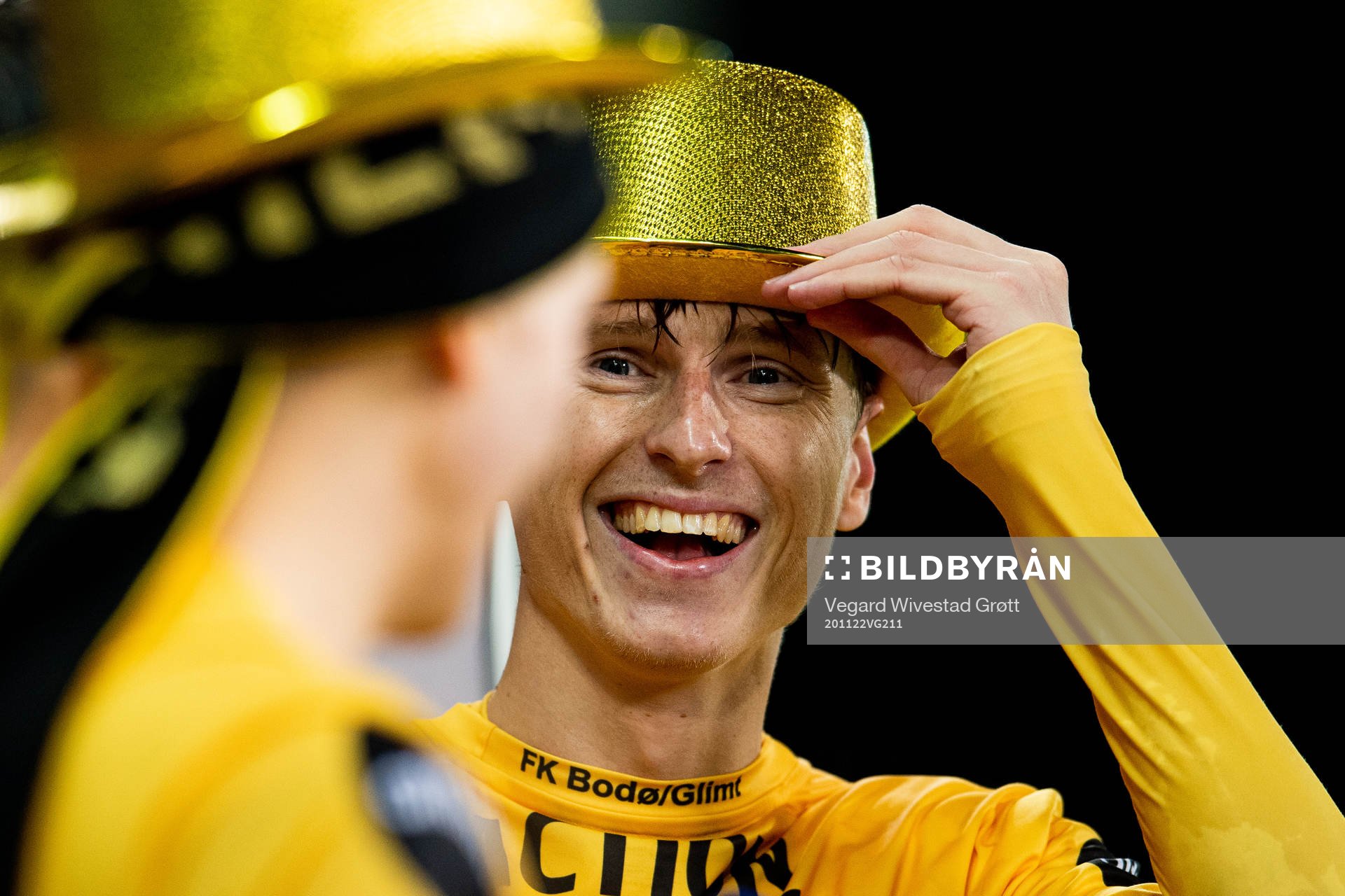 Kasper Junker of Bodø/Glimt celebrates winning the league
