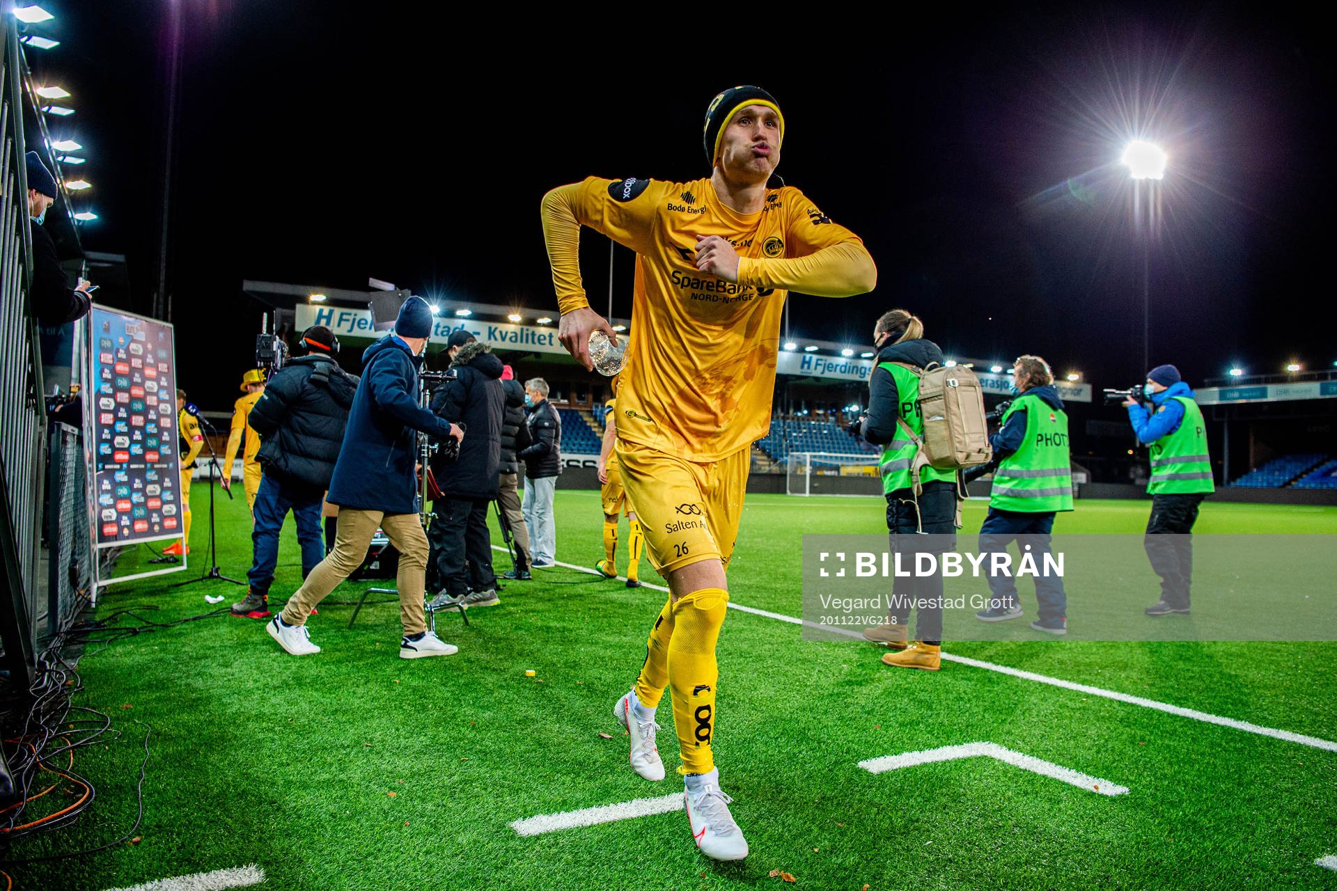 Ola Solbakken of Bodø/Glimt celebrates winning the league