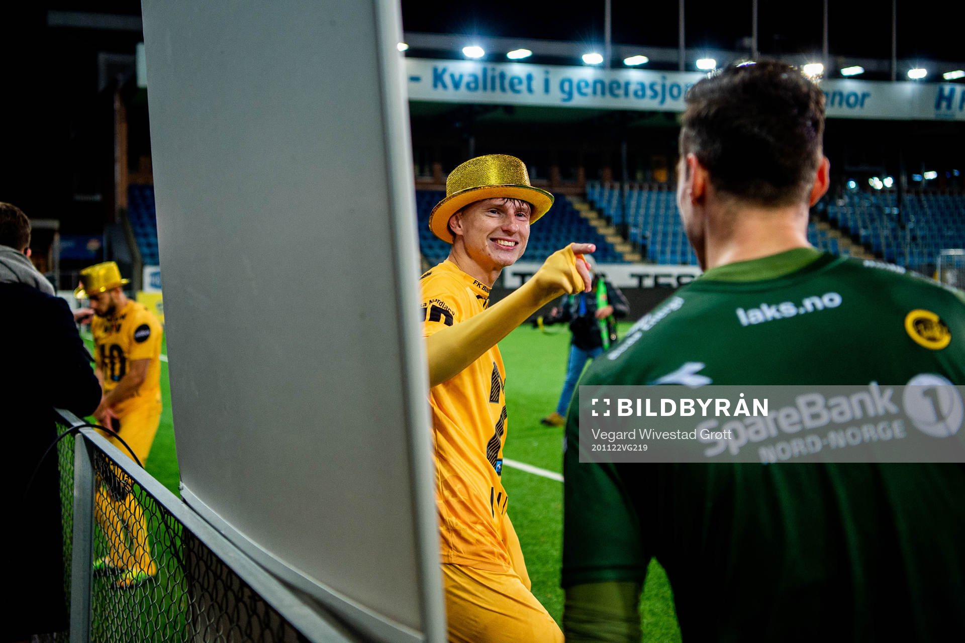 Kasper Junker of Bodø/Glimt celebrates winning the league
