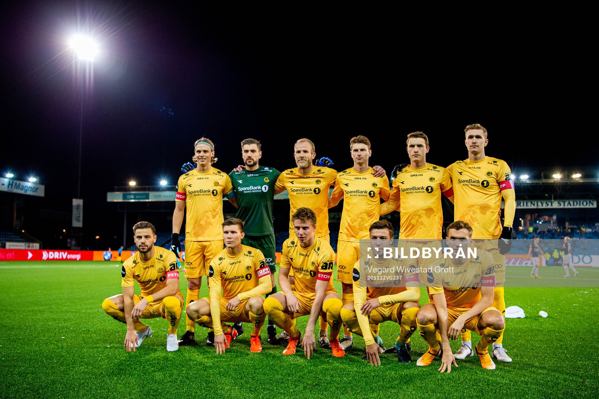 Bodø/Glimt’s starting eleven pose for a team photo