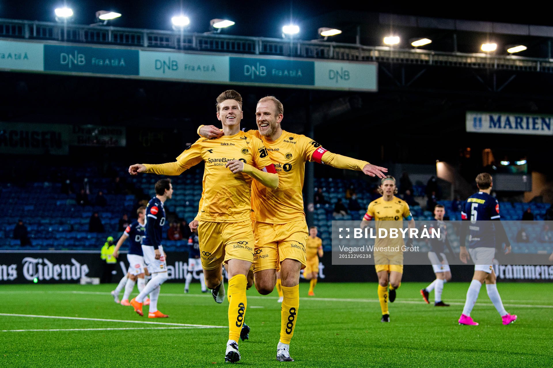 Kasper Junker of Bodø/Glimt celebrates with teammate