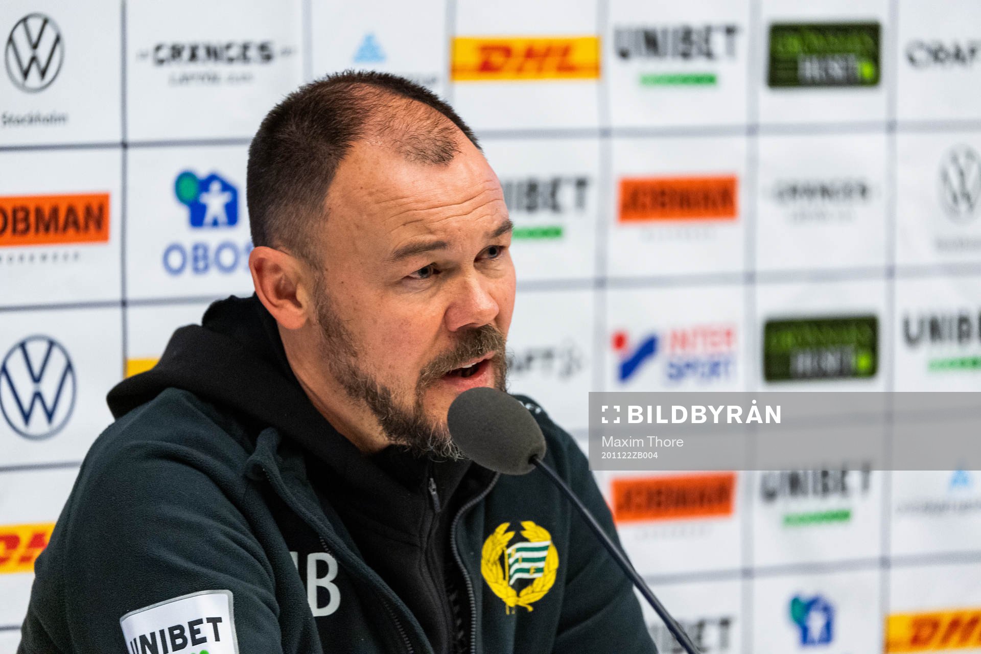 Hammarbys assisterande tränare Joachim Björklund under presskonferensen efter fotbollsmatchen i Allsvenskan mellan Hammarby och Malmö FF den 22 november 2020 i Stockholm.