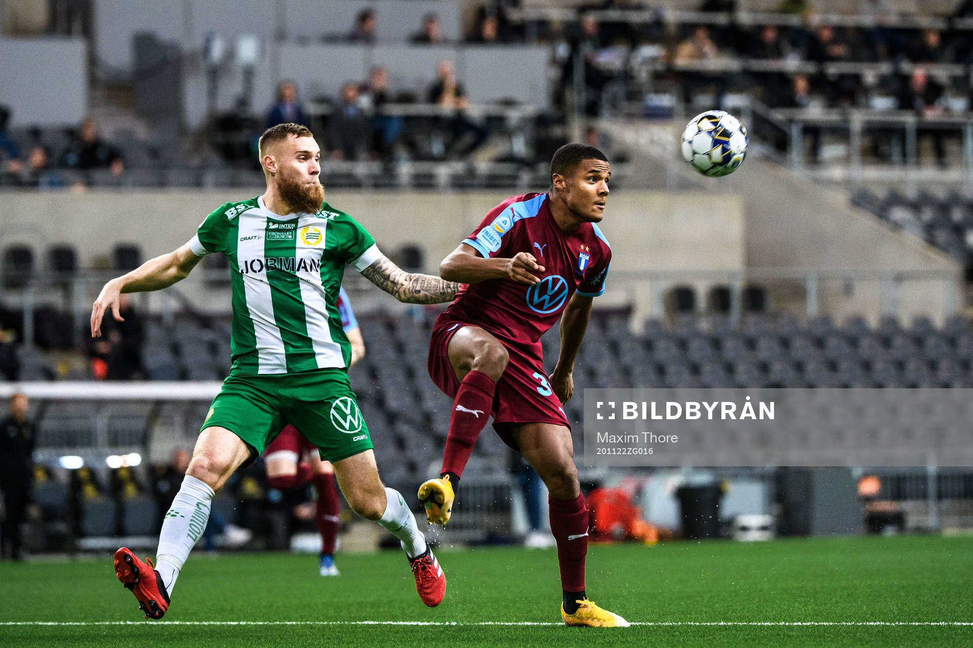 Hammarbys David Fällman och Malmö FFs Amin Sarr