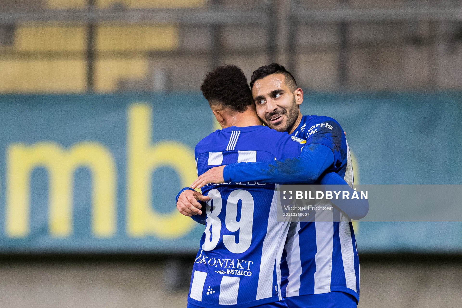 IFK Göteborg Sargon Abraham jublar med Tobias Sana