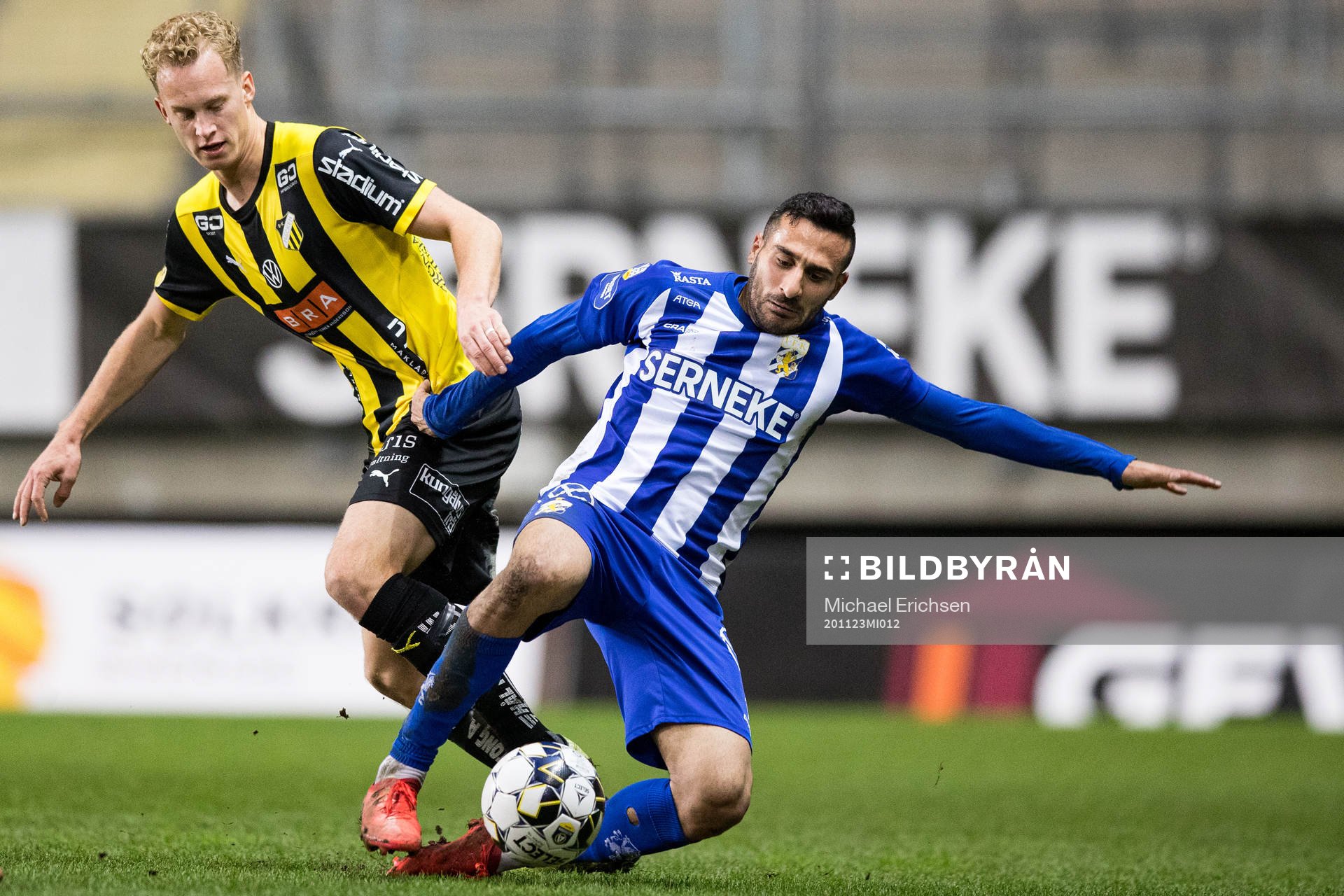 Häckens Gustav Berggren och IFK Göteborg Sargon Abraham