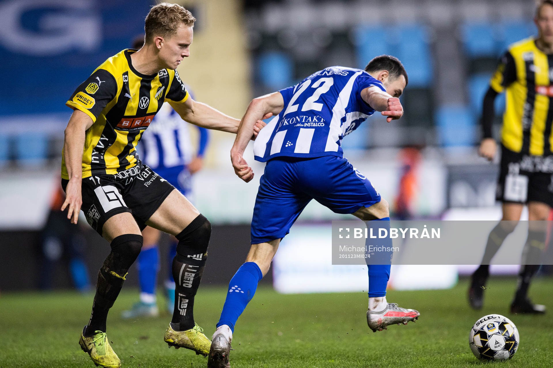 Häckens Leo Bengtsson och IFK Göteborg Giorgi Kharaishvili