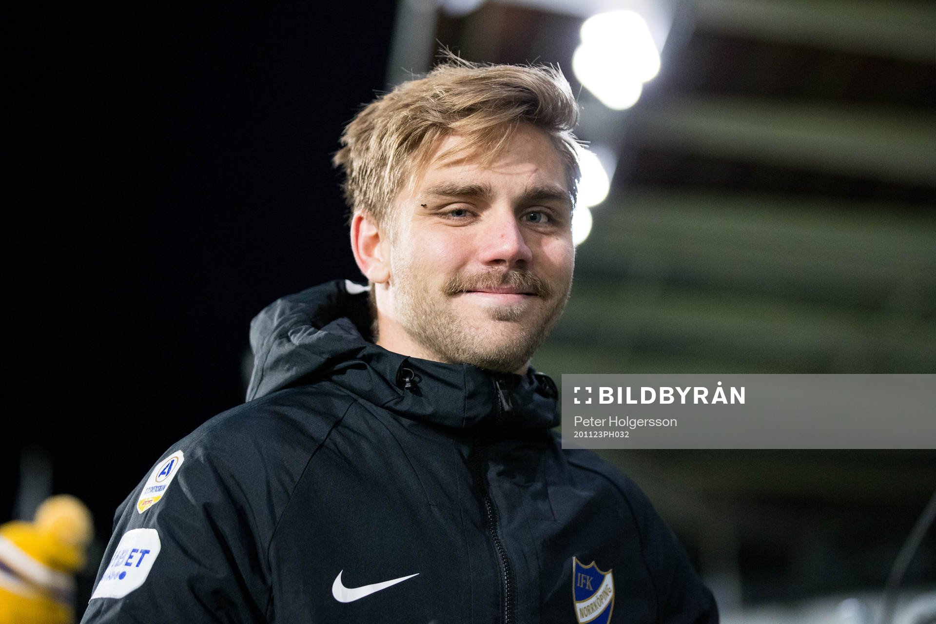 IFK Norrköpings Christoffer Nyman efter fotbollsmatchen i Allsvenskan mellan IFK Norrköping och Falkenberg den 23 november 2020 i Norrköping.