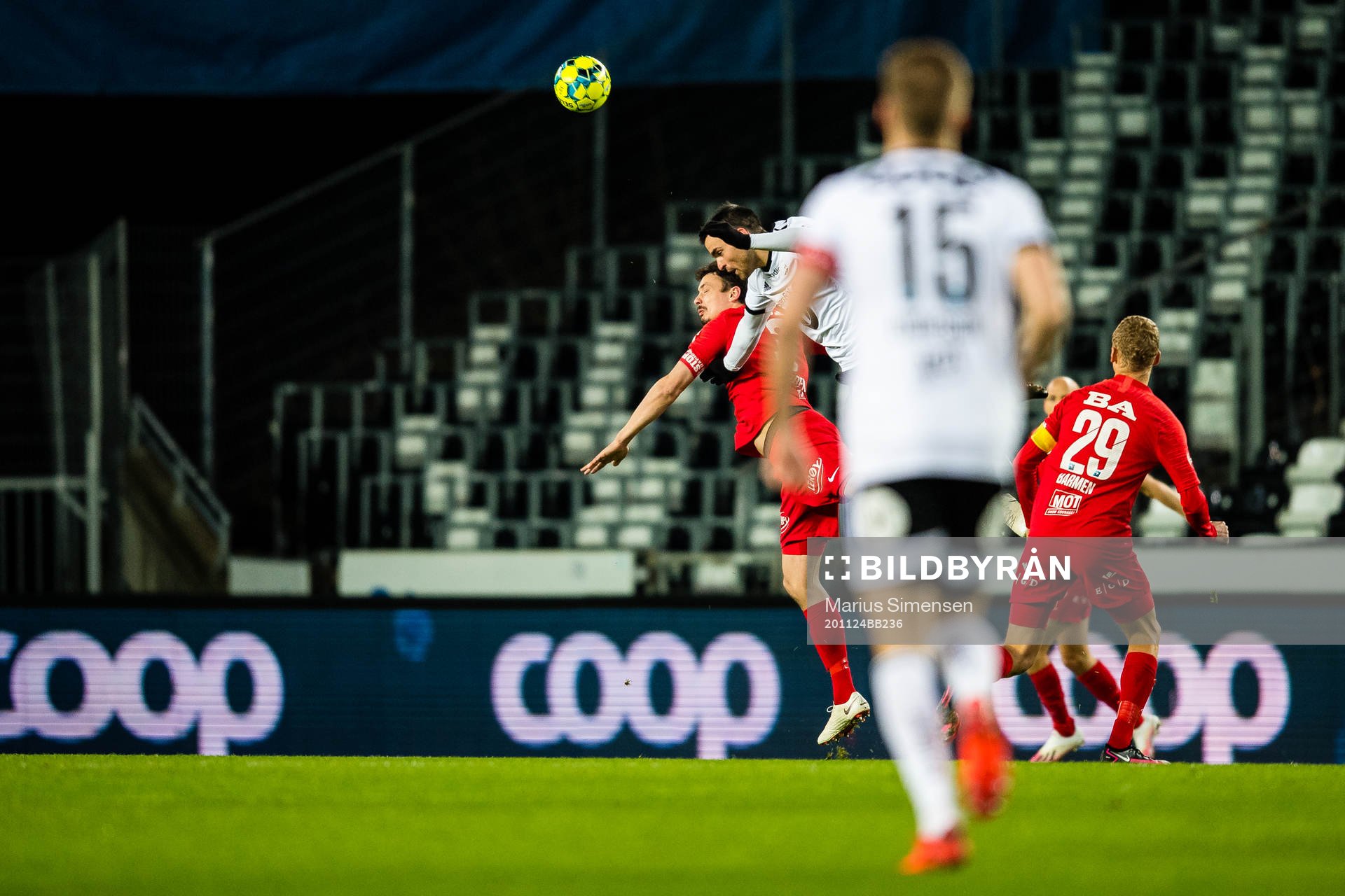 Vegard Valgermo Forren of Brann and Dino Islamovic of