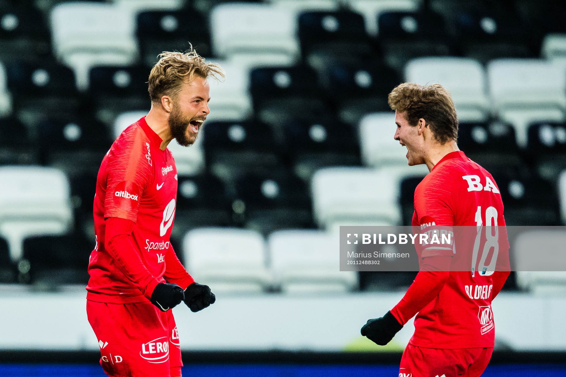 Sander Svendsen of Brann celebrates