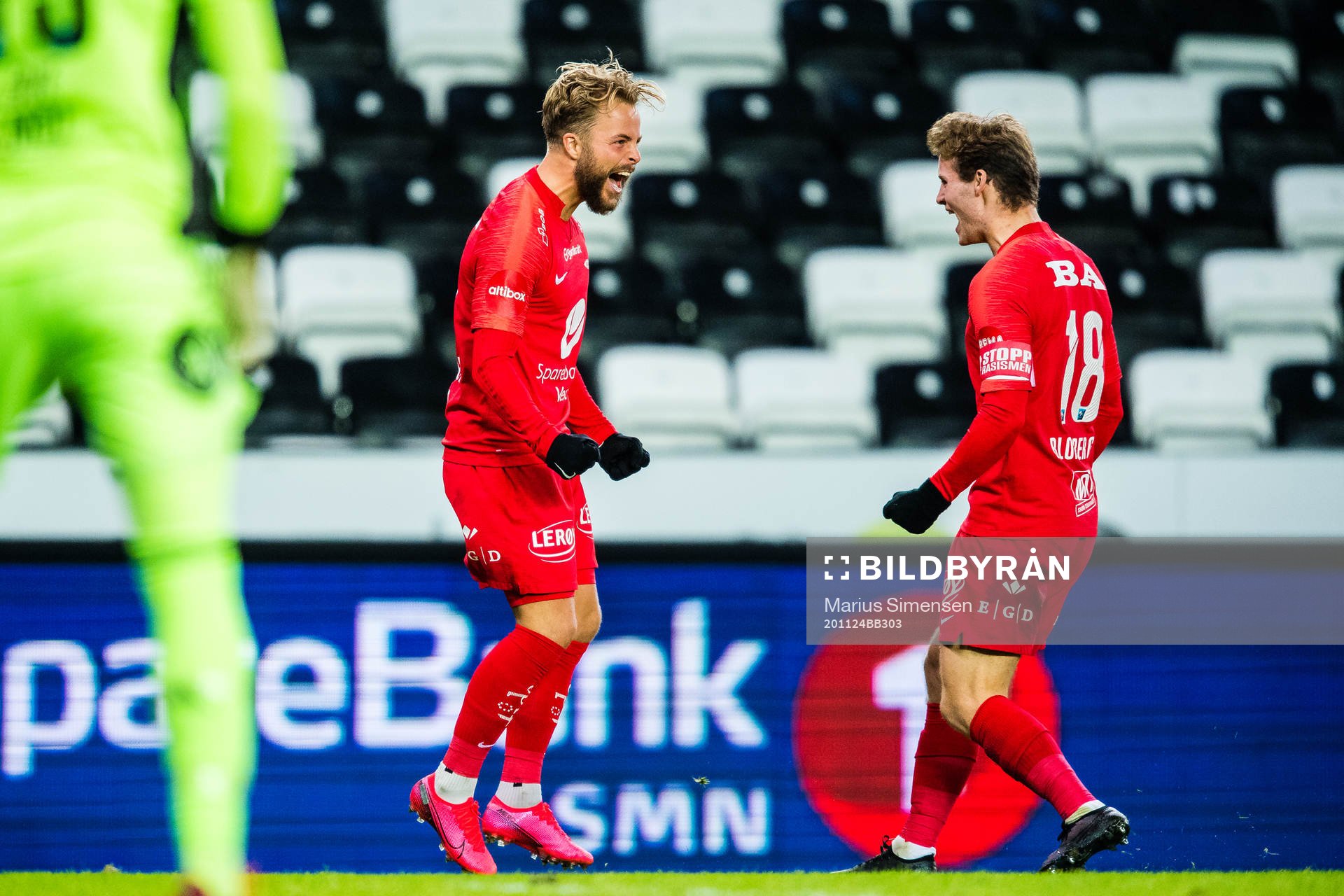 Sander Svendsen of Brann celebrates