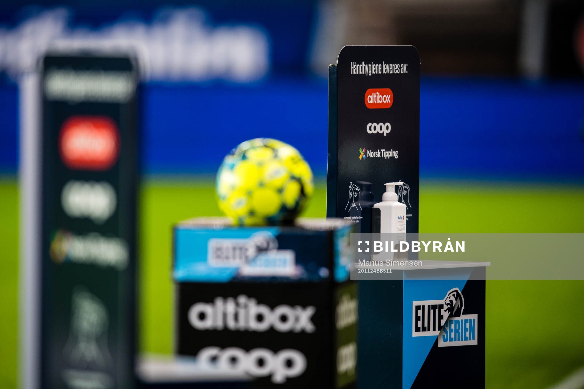 Antibac hand gel pump bottle at Lerkendal Stadion