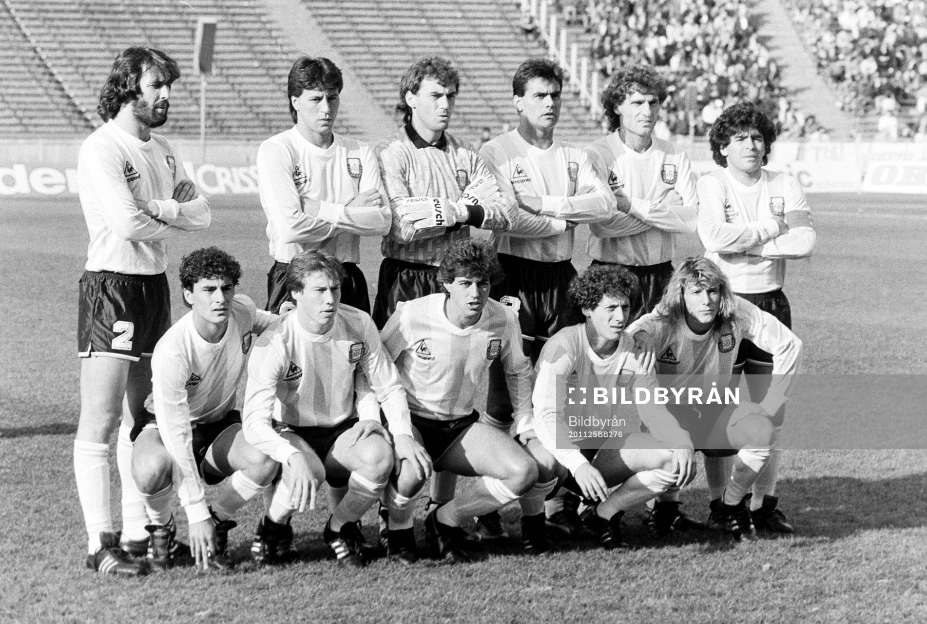 Argentinas startelva med bl.a Diego Maradona, Claudio