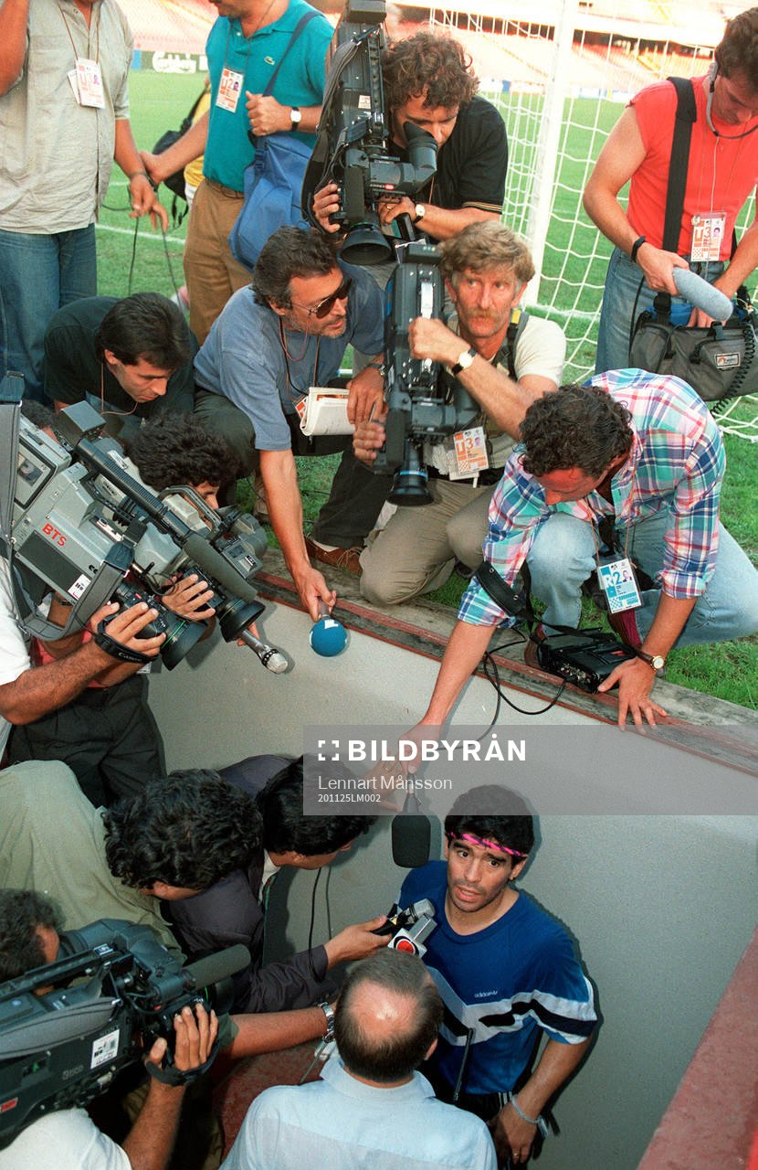 Diego Maradona, Argentina. Press, media, tv