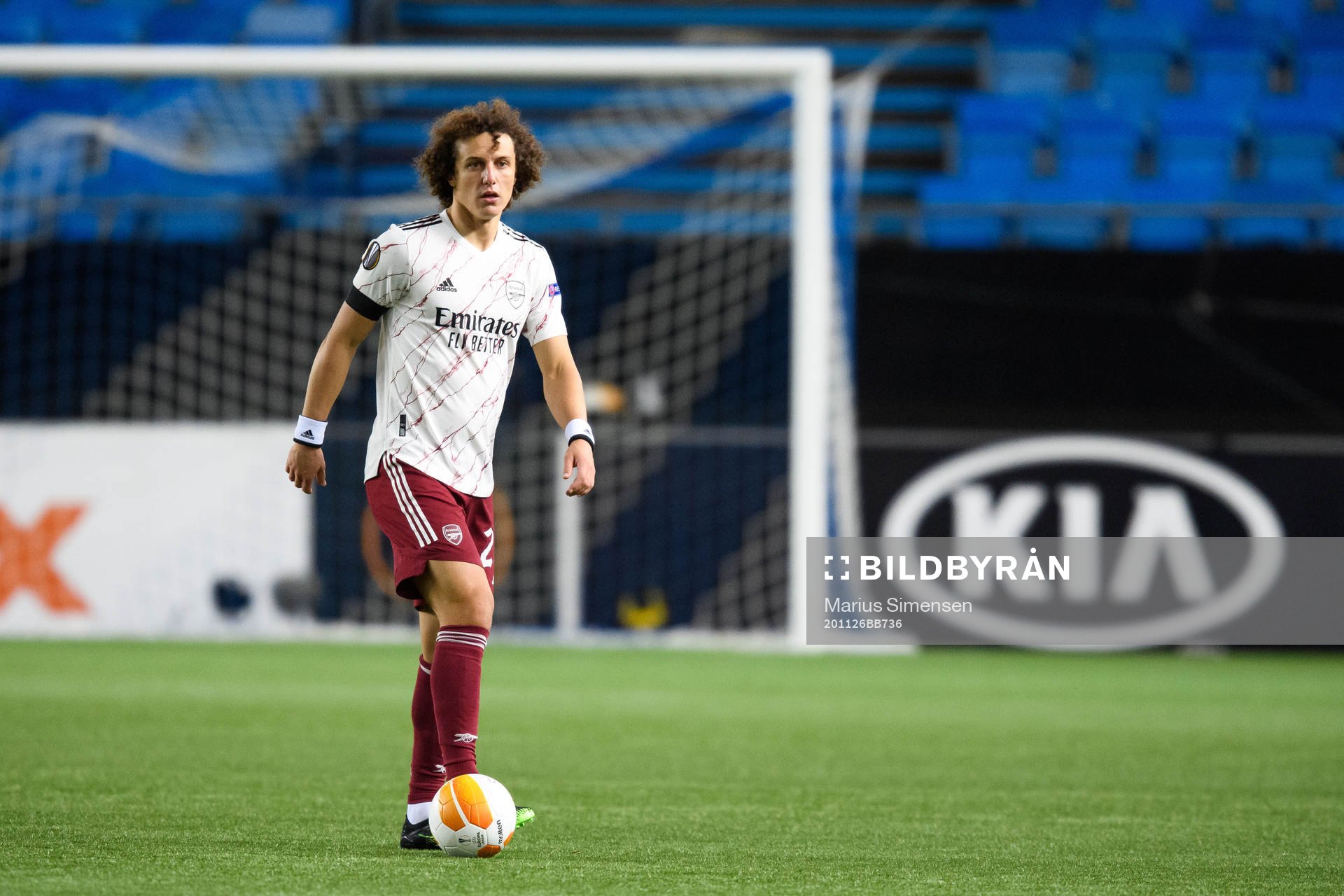 David Luiz of Arsenal during the UEFA Europa League match between Molde and Arsenal on November 26, 2020 in Molde.
