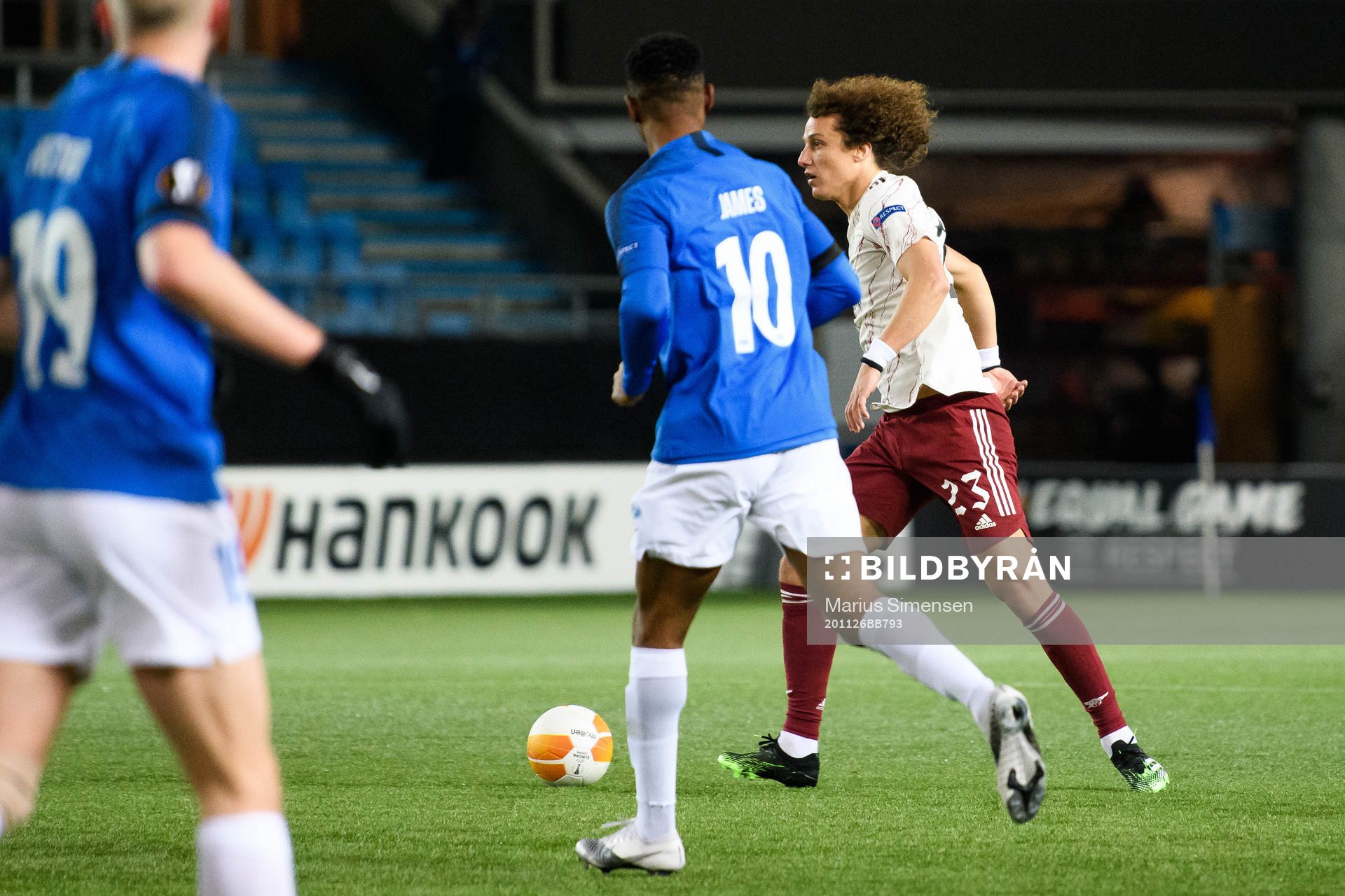 David Luiz of Arsenal during the UEFA Europa League match between Molde and Arsenal on November 26, 2020 in Molde.