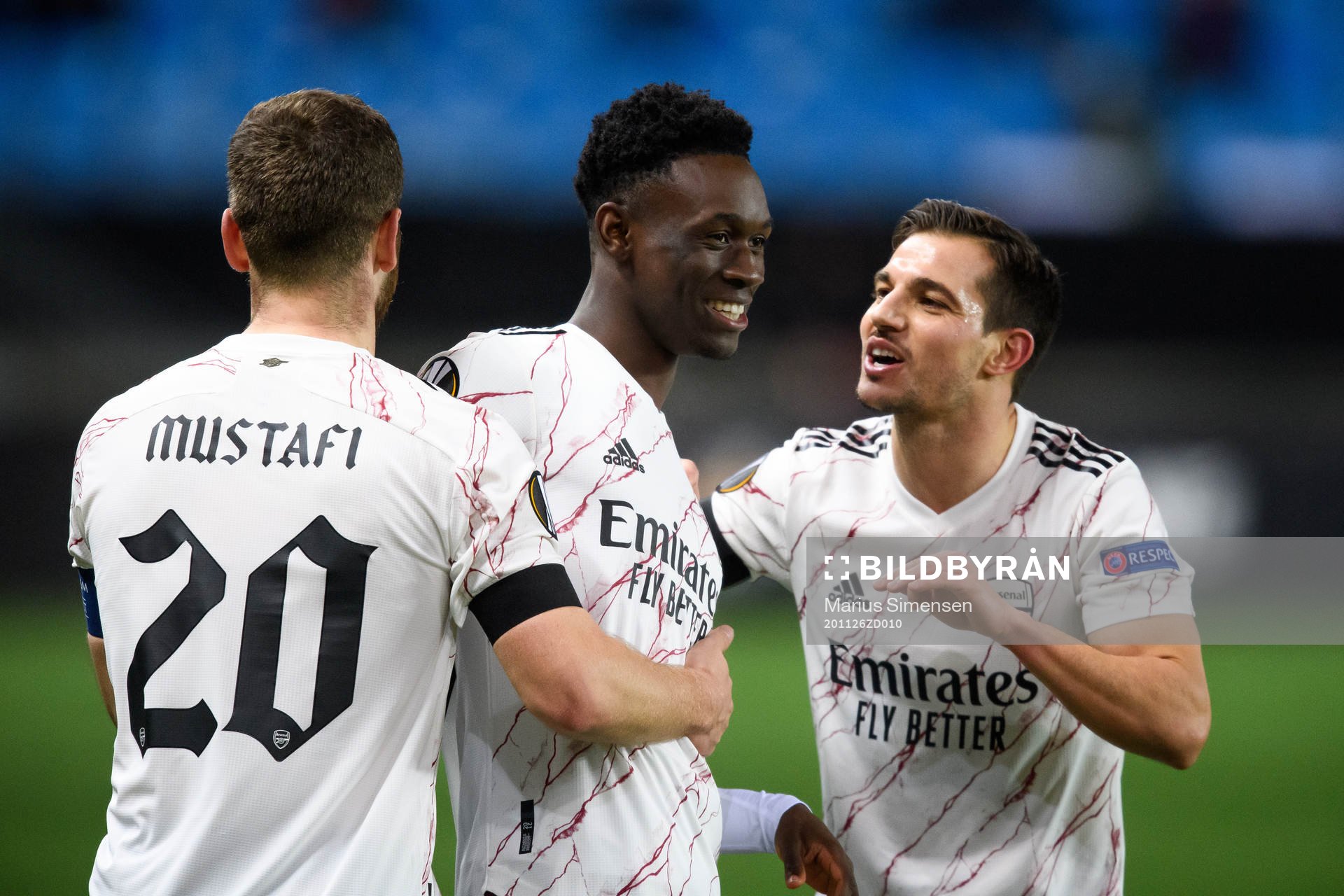 Folarin Balogun of Arsenal celebrates the 0-3 goal