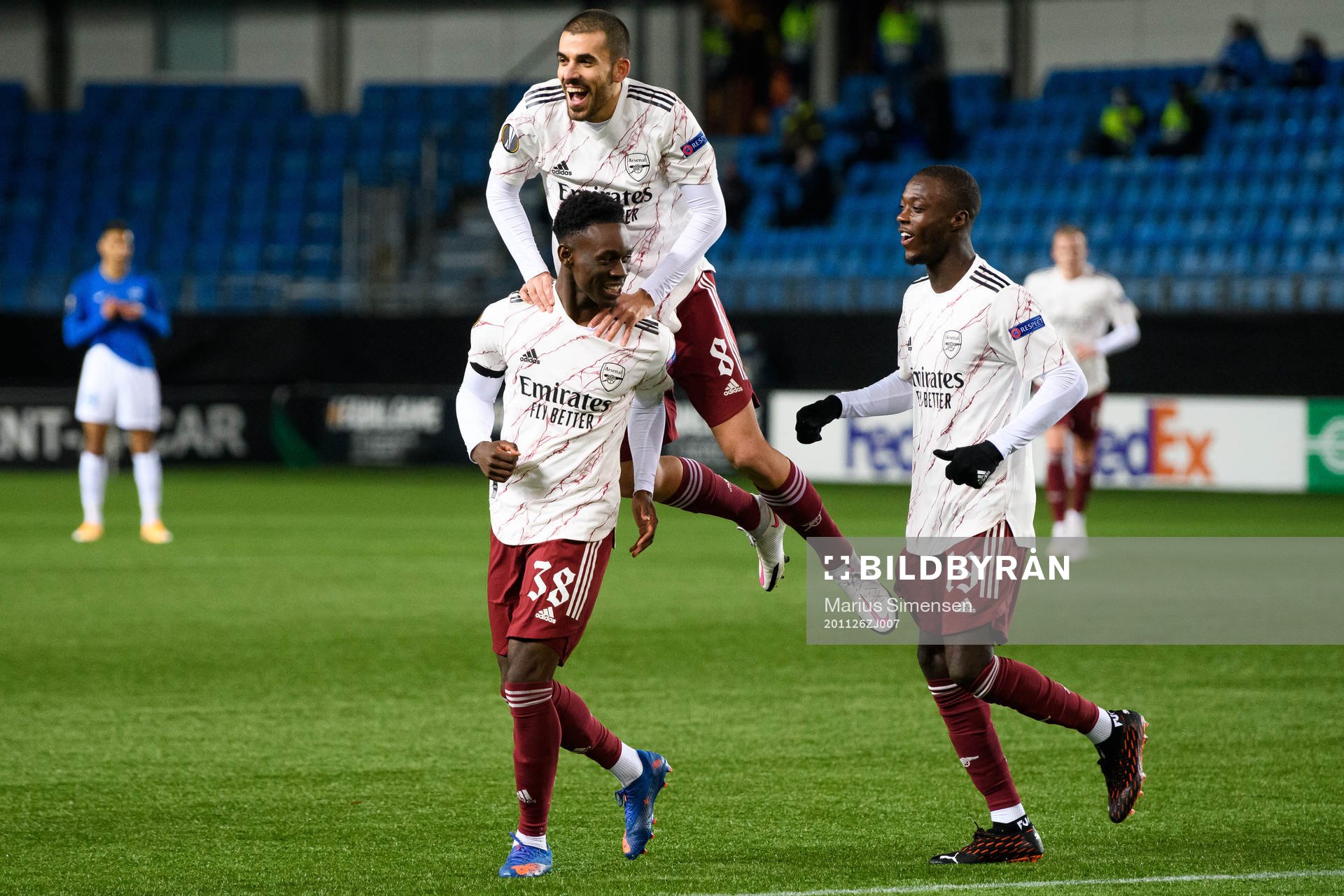Folarin Balogun, Dani Ceballos and Nicolas Pépé of