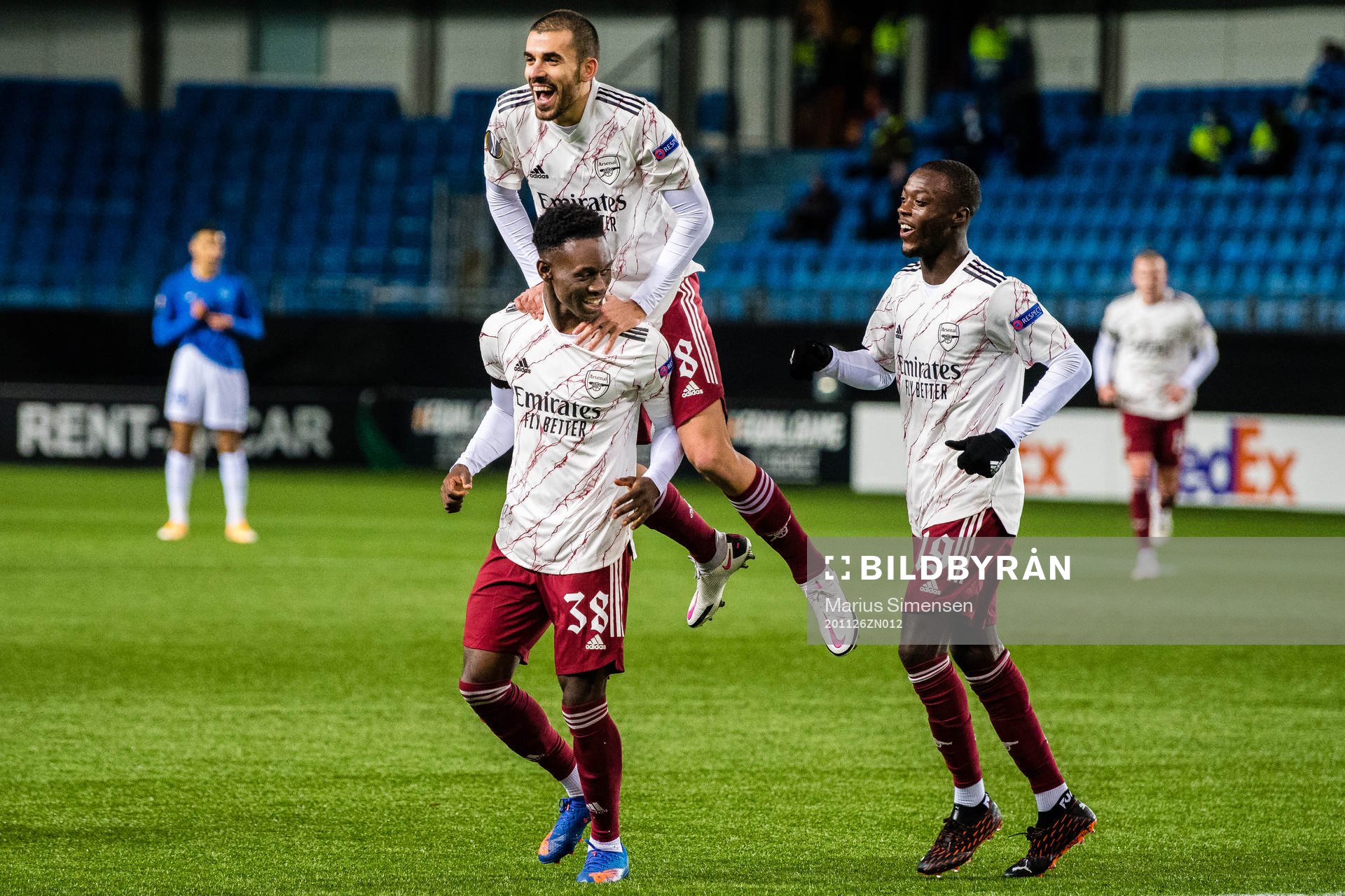 Folarin Balogun of Arsenal celebrates
