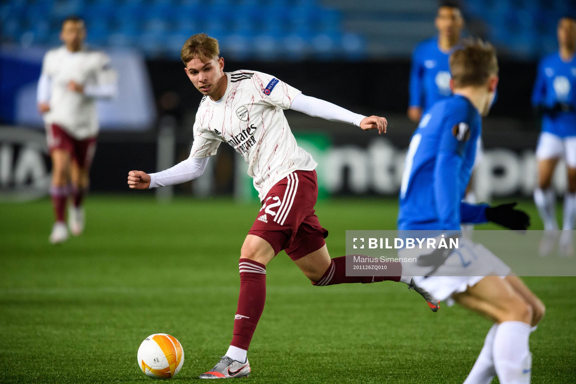 Emile Smith Rowe of Arsenal during the UEFA Europa League match between Molde and Arsenal on November 26, 2020 in Molde.
