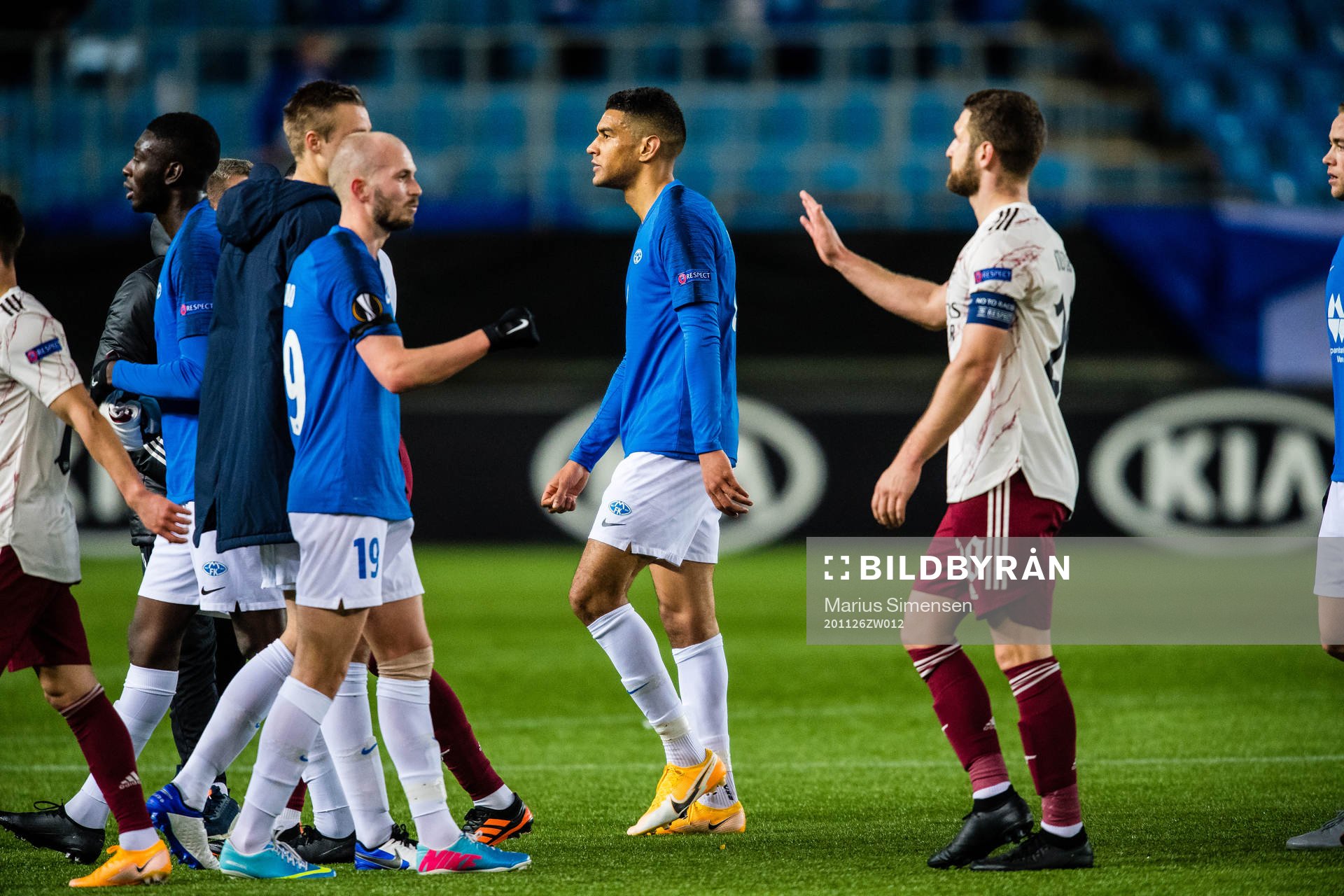 Ohikhuaeme Anthony Omoijuanfo of Molde looks dejected after the Europa League group stage match between Molde and Arsenal on November 26, 2020 in Molde.