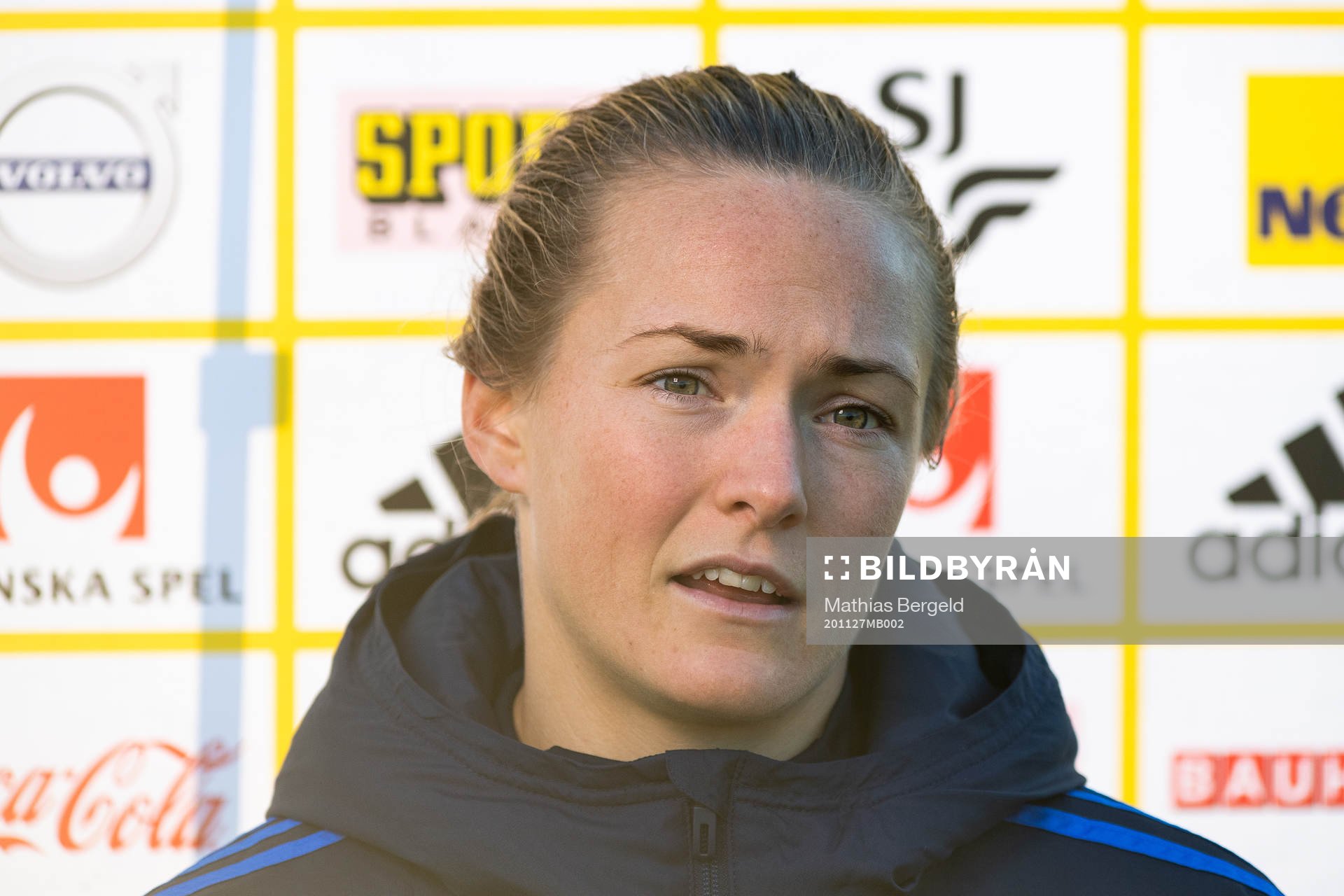 Magdalena Eriksson i mixade zonen