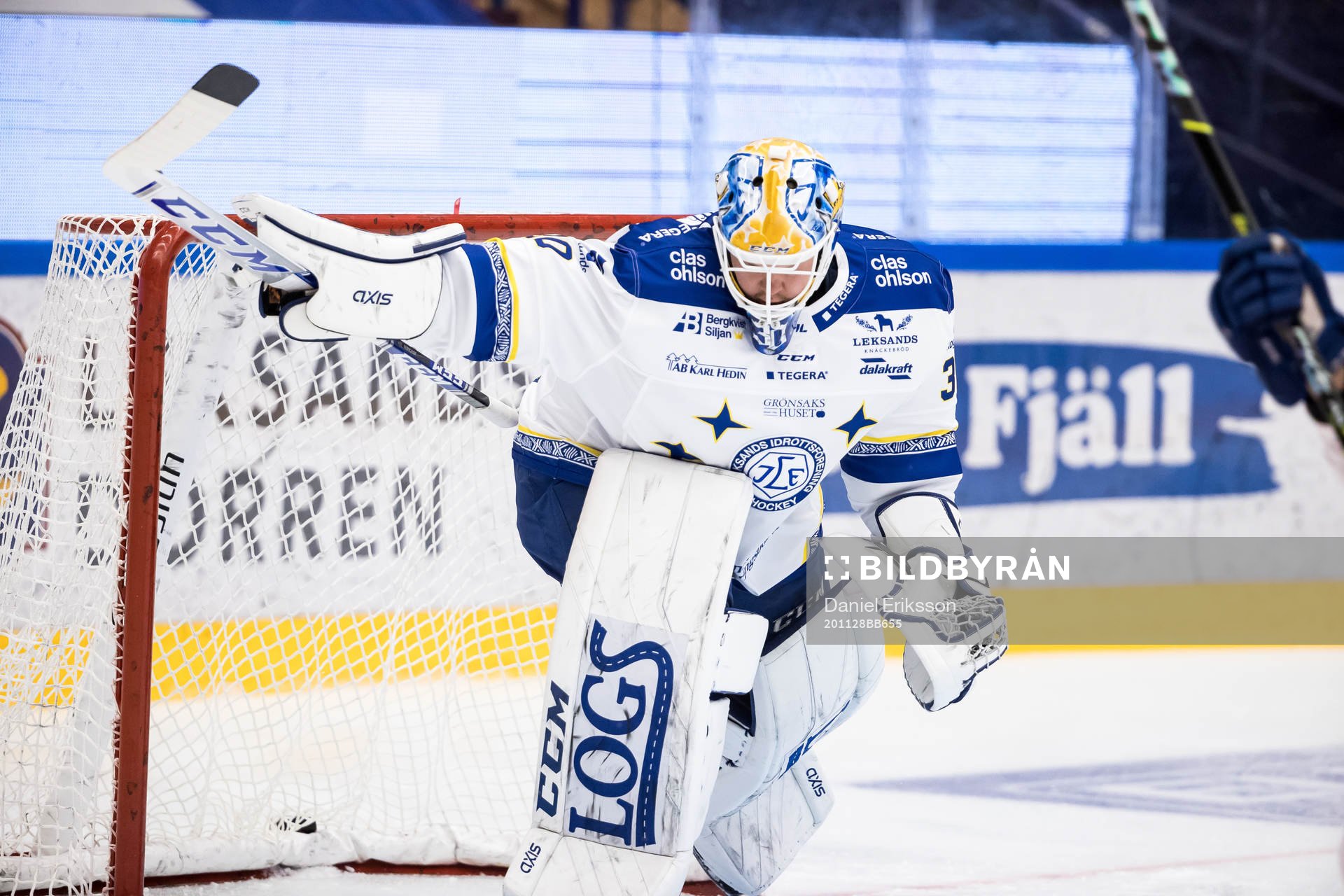 Leksands målvakt Janne Juvonen  i Leksands nya matchtröja