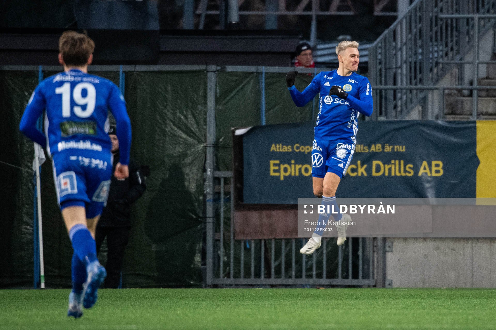 Sundsvalls Jamie Ryan Hopcutt jublar efter 0-1 under fotbollsmatchen i Superettan mellan Degerfors och GIF Sundsvall den 28 november 2020 i Örebro.