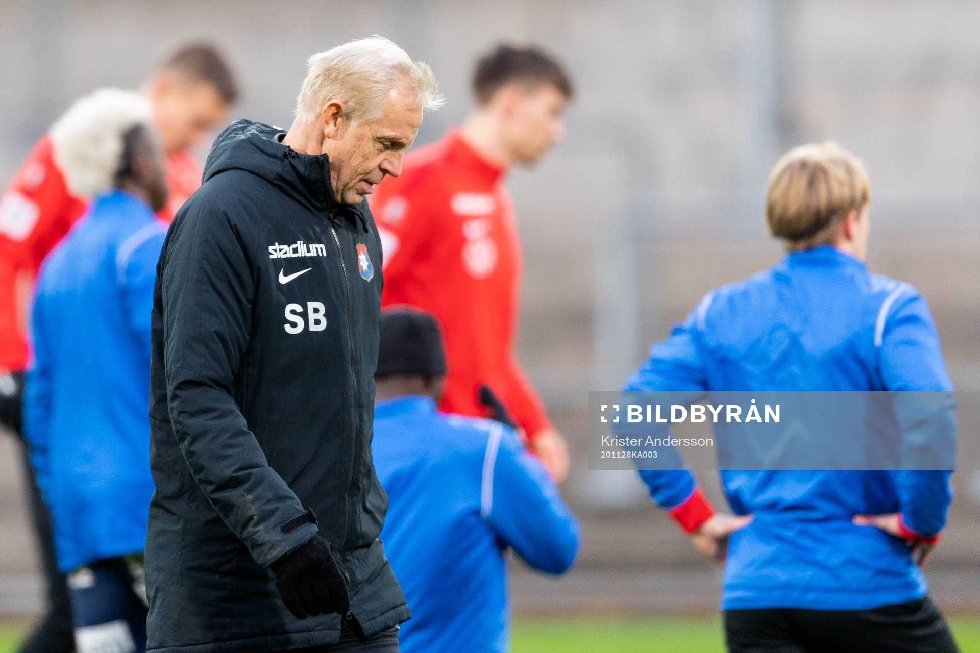Örgrytes tränare Sören Börjesson före fotbollsmatchen