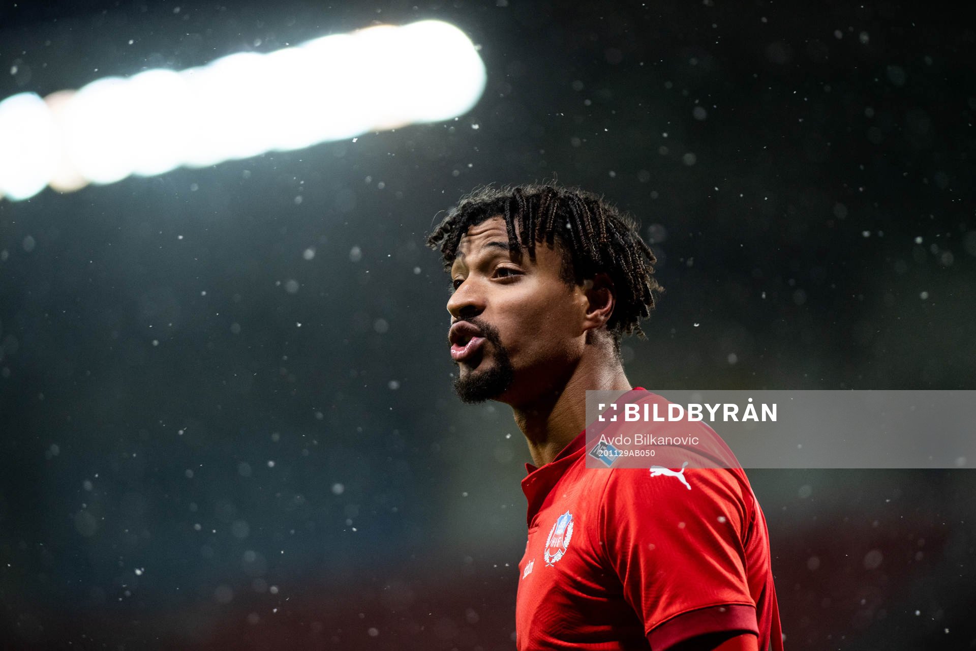 Helsingborgs Joseph Ceesay reagerar