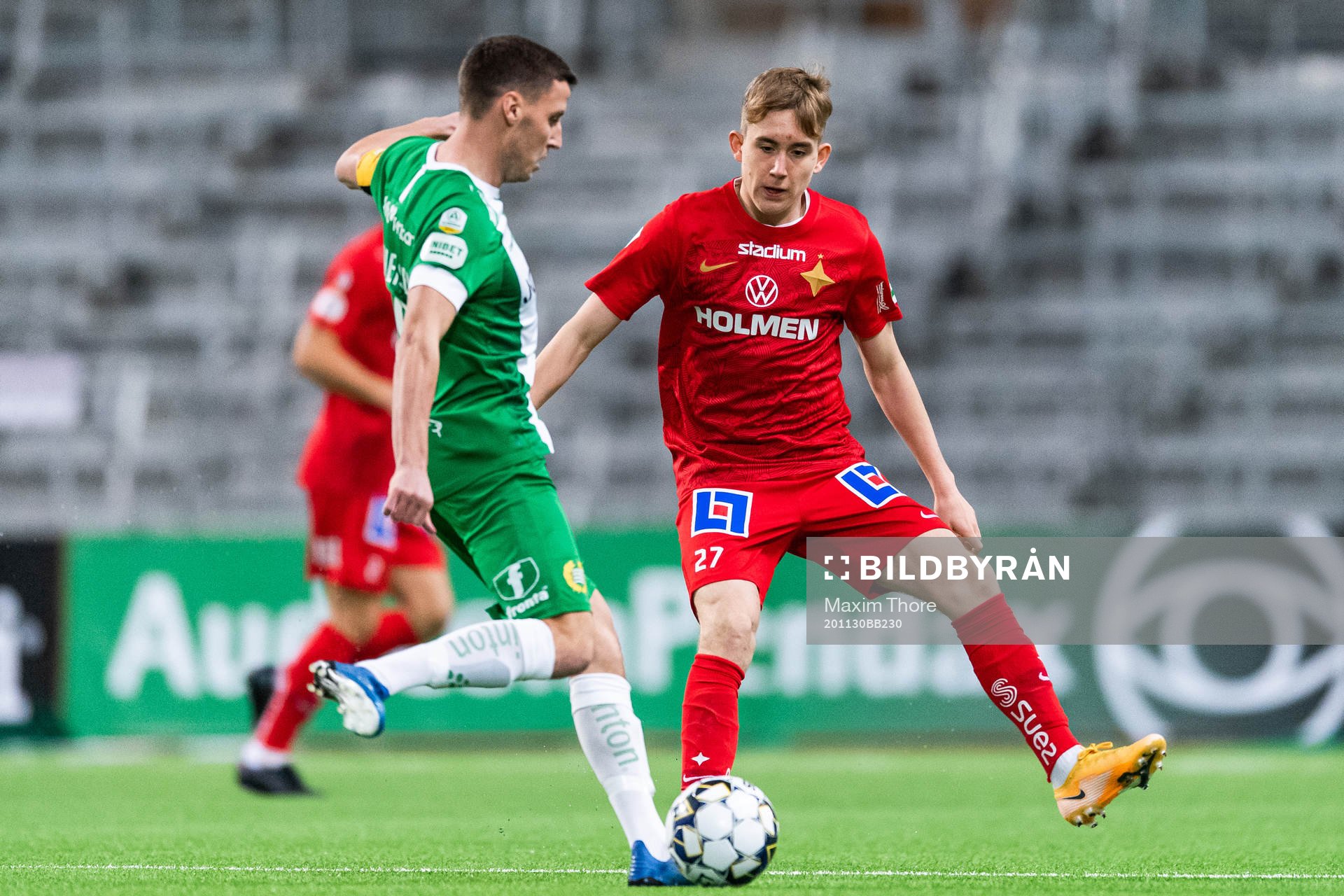 Hammarbys Jeppe Andersen och IFK Norrköpings Isak Bergmann