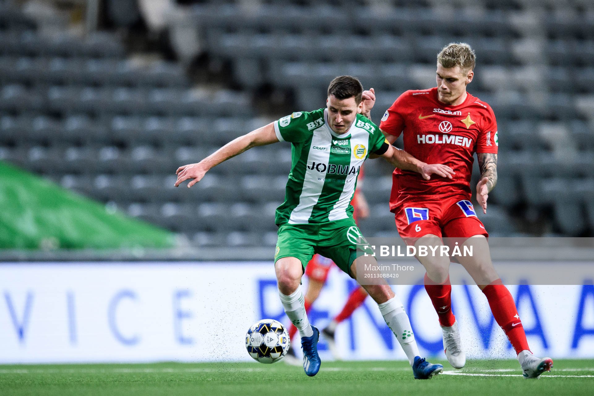 Hammarbys Jeppe Andersen och IFK Norrköpings Eric Smith