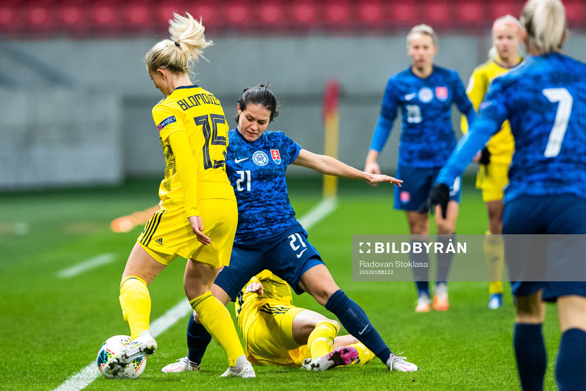 Rebecka Blomqvist of Sweden and Martina Šurnovská of