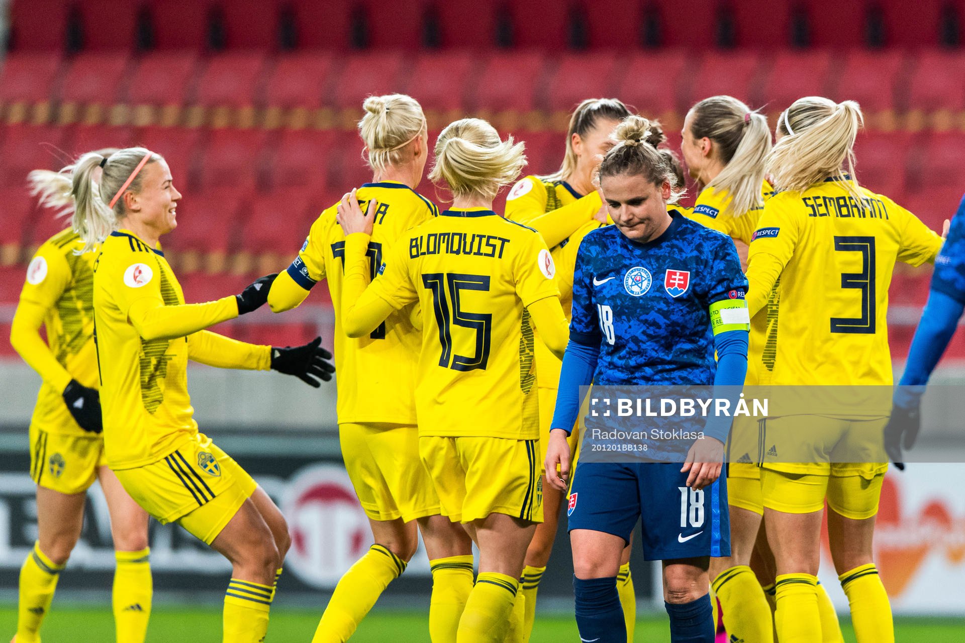 Dominika Škorvánková of Slovakia looks dejected