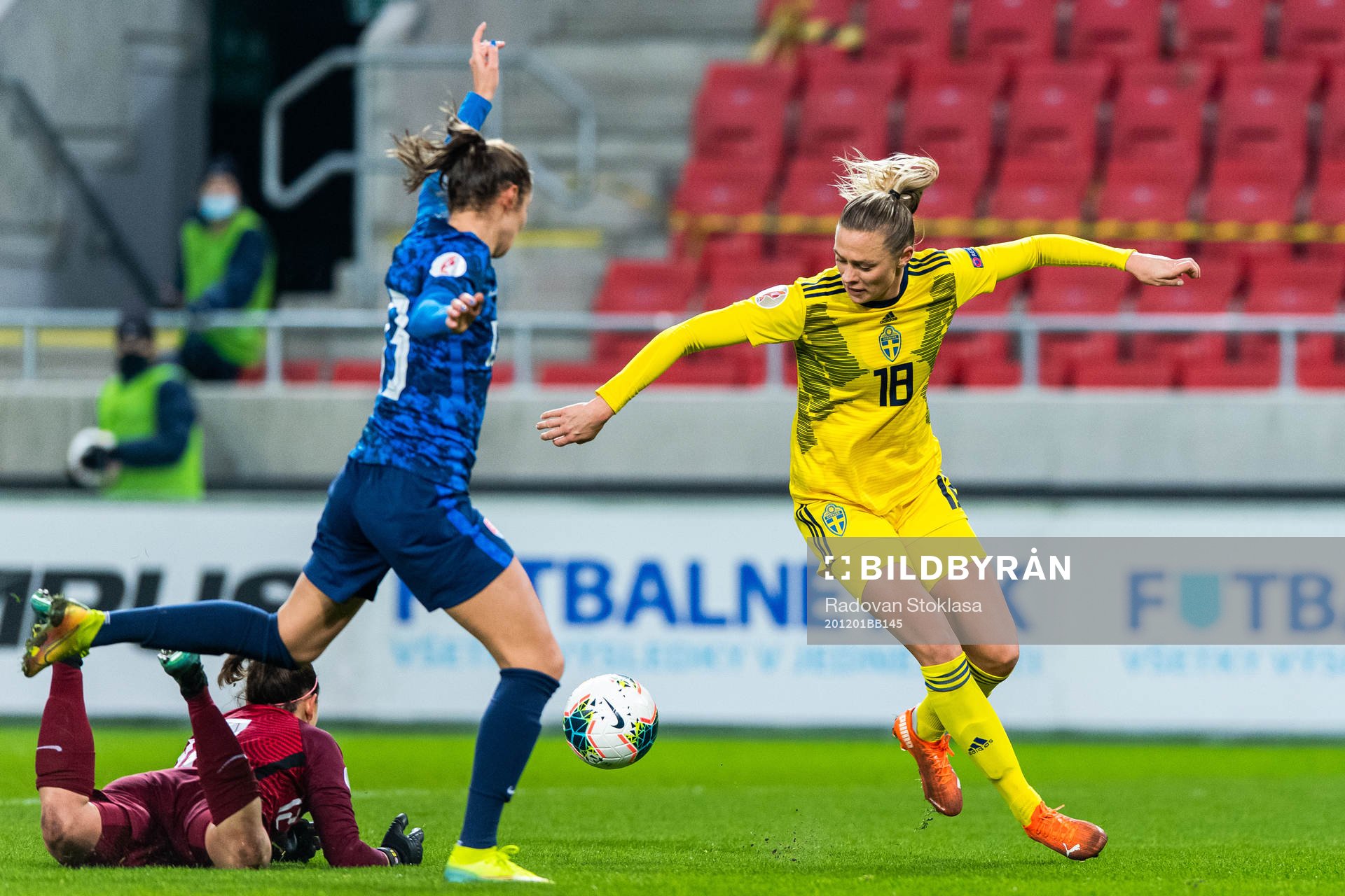 during the UEFA Women's Euro Qualifier football match