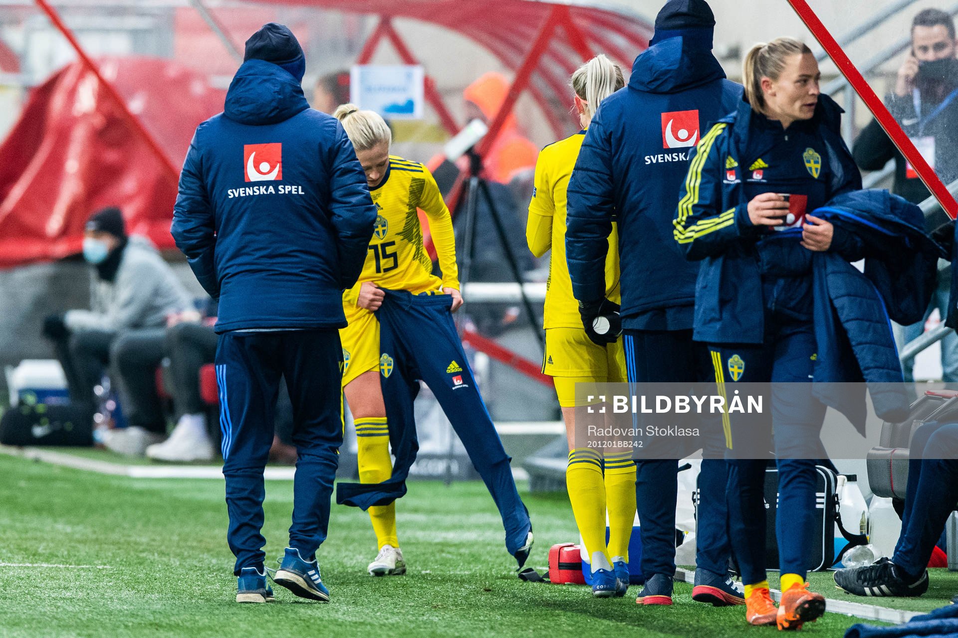 Rebecka Blomqvist of Sweden is substituted