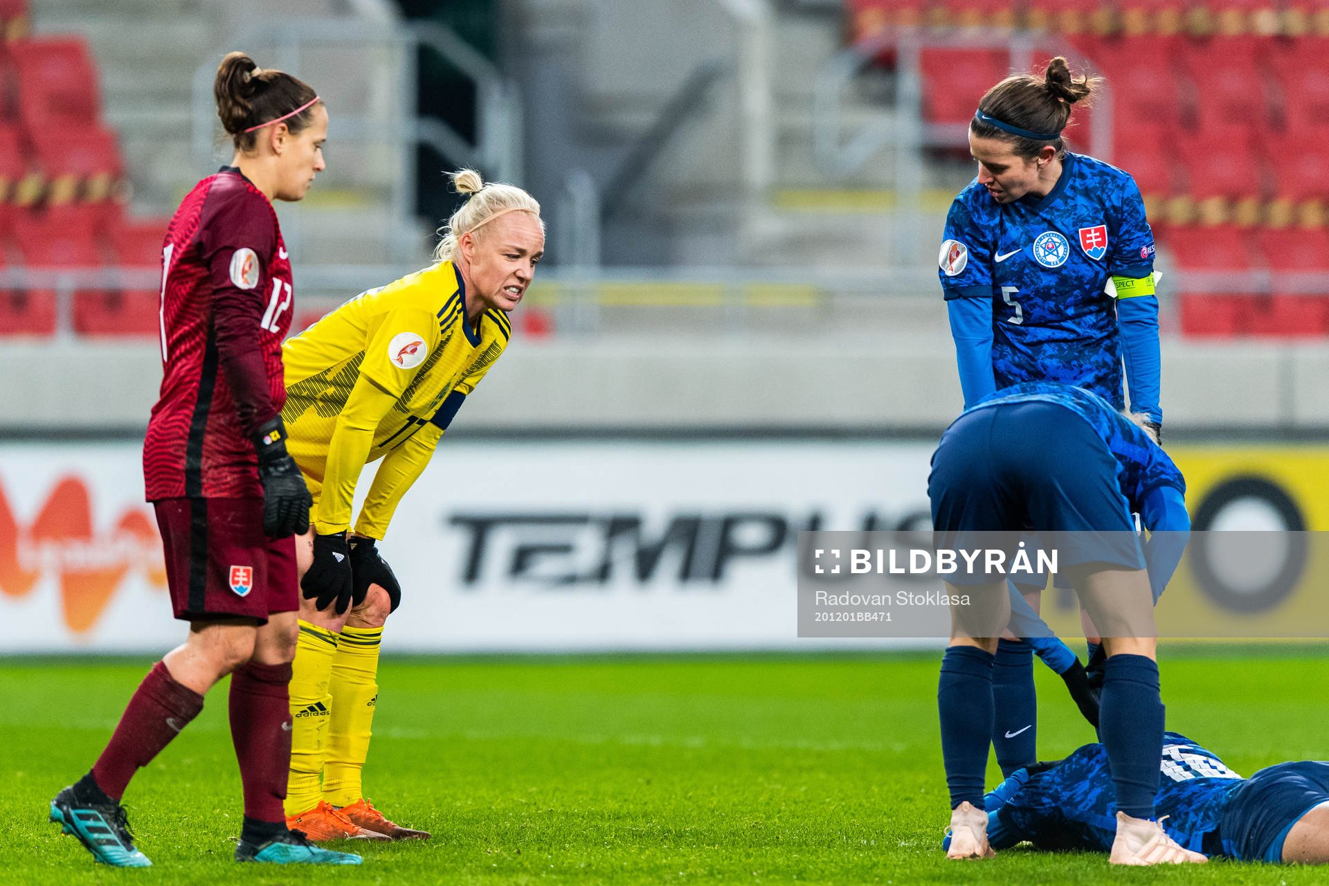 Goalkeeper Maria Korenčiová of Slovakia and Caroline