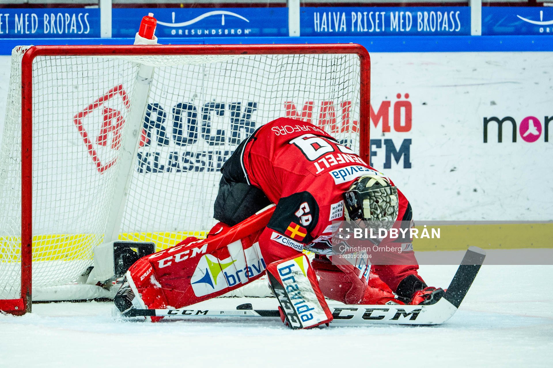 Malmö Redhawks målvakt Oscar Alsenfelt har turen på sin