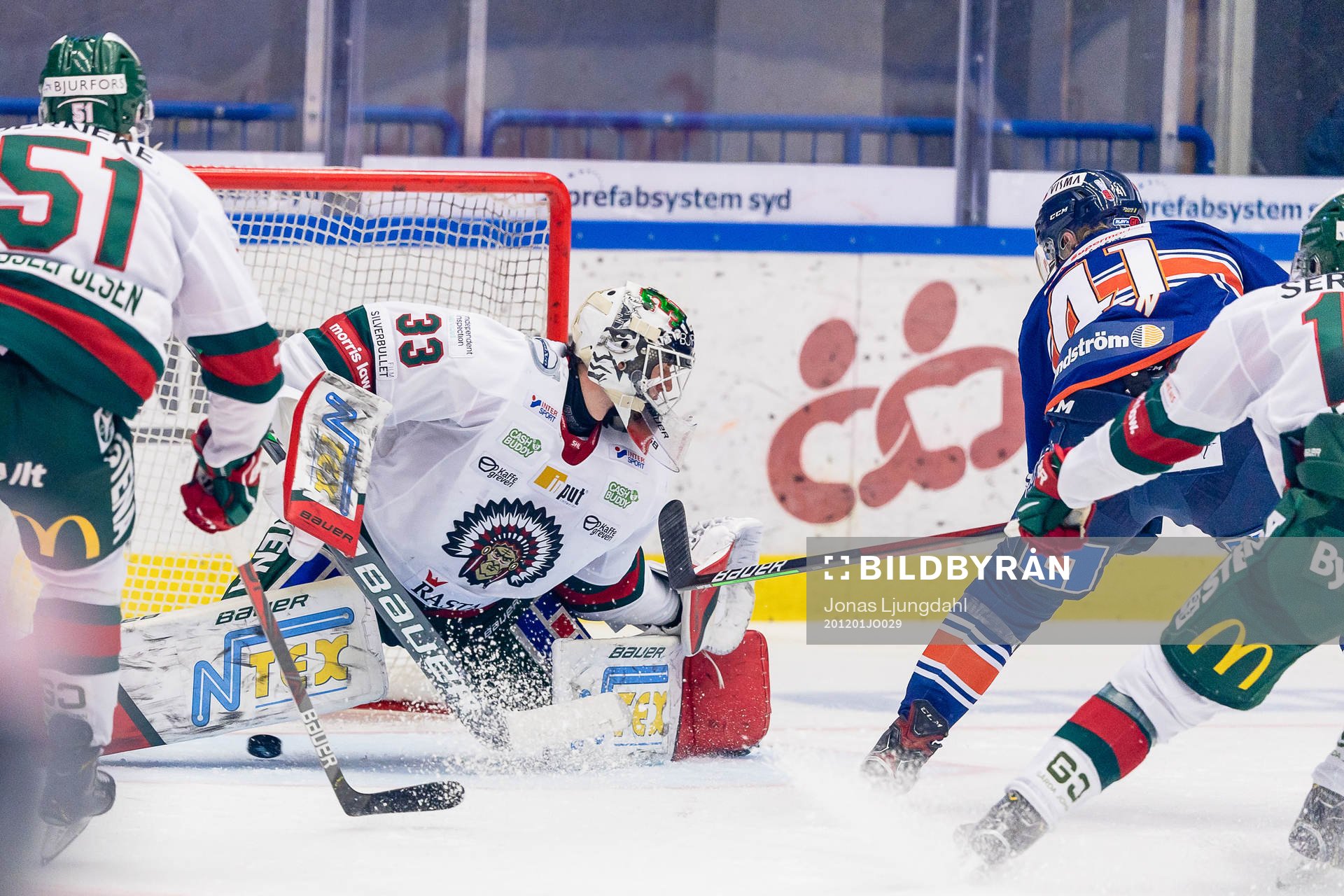 Växjös Ludvig Nilsson gör mål 3-0 bakom Frölundas