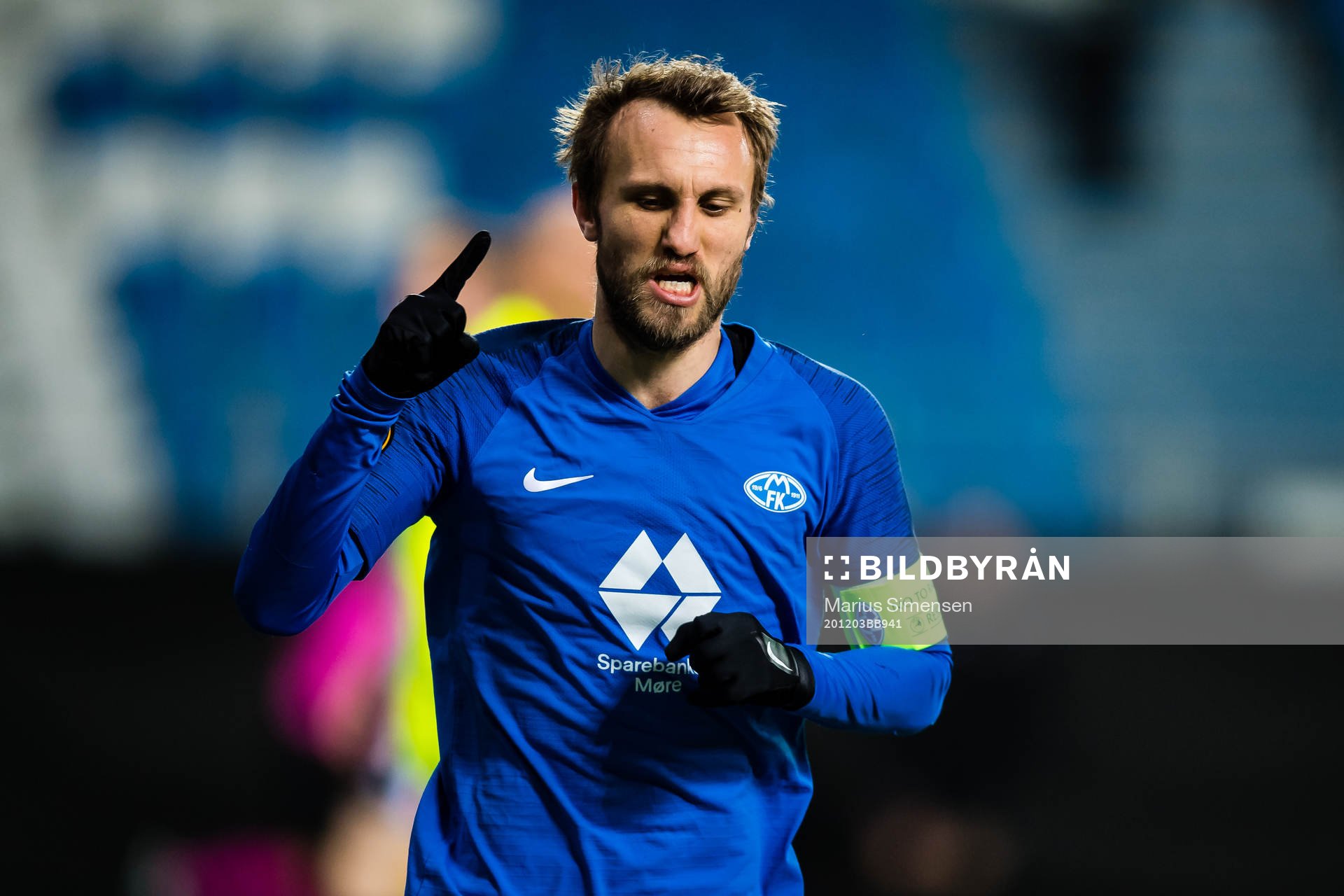 Magnus Wolff Eikrem of Molde celebrates