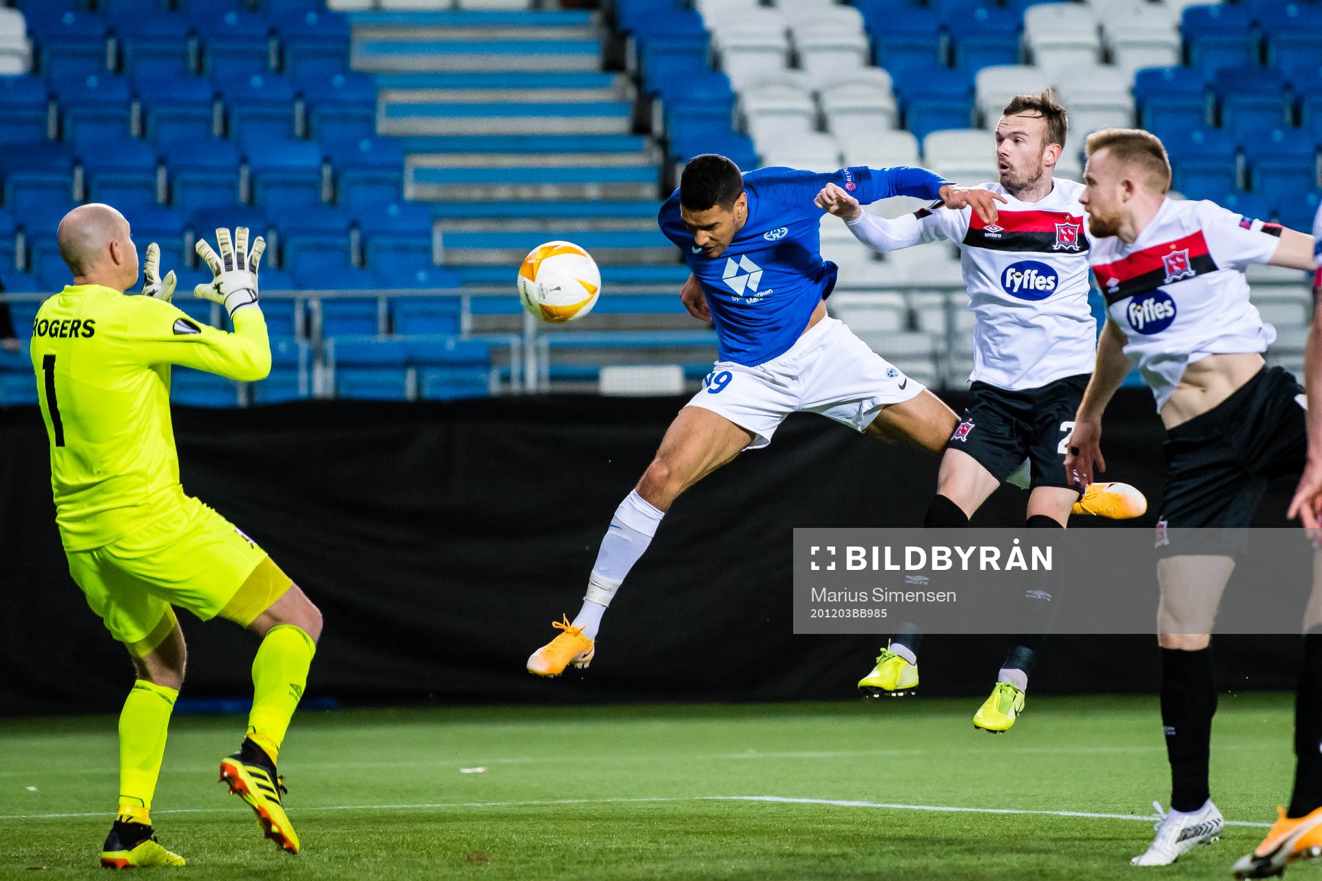 Ohikhuaeme Anthony Omoijuanfo of Molde scores the 2-0 goal