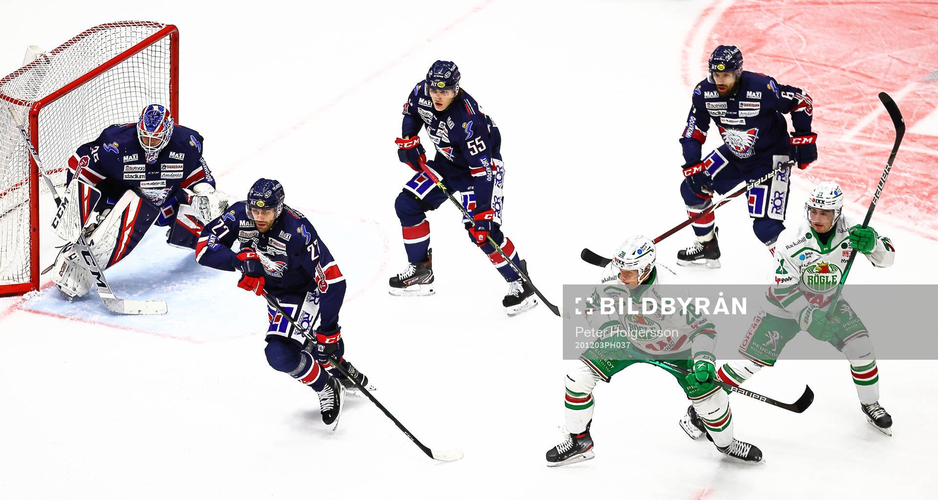 Linköpings målvakt Niklas Lundström, Dan Pettersson, Max