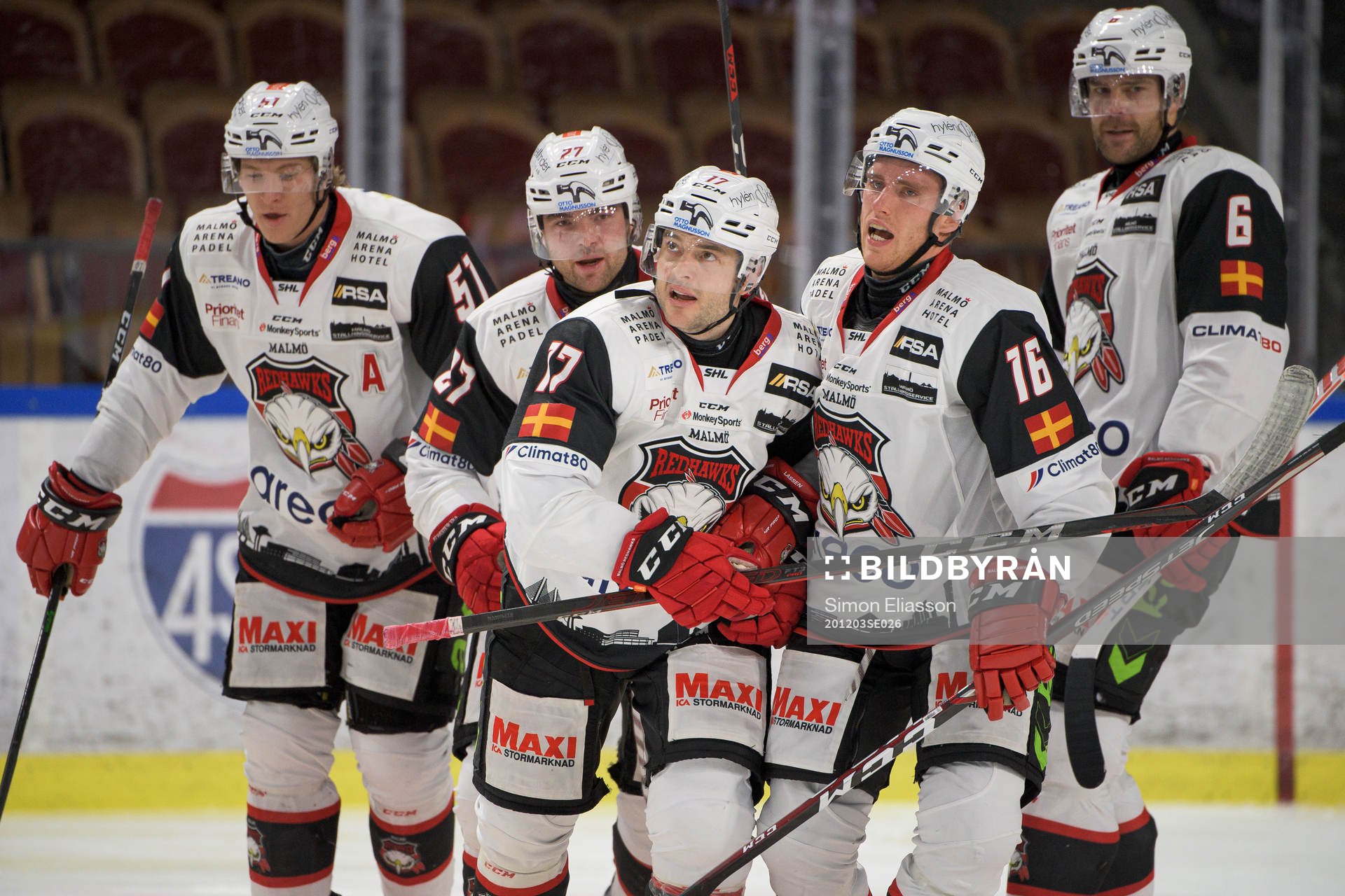 Malmö Redhawks Emil Sylvegård , Ponthus Westerholm ,