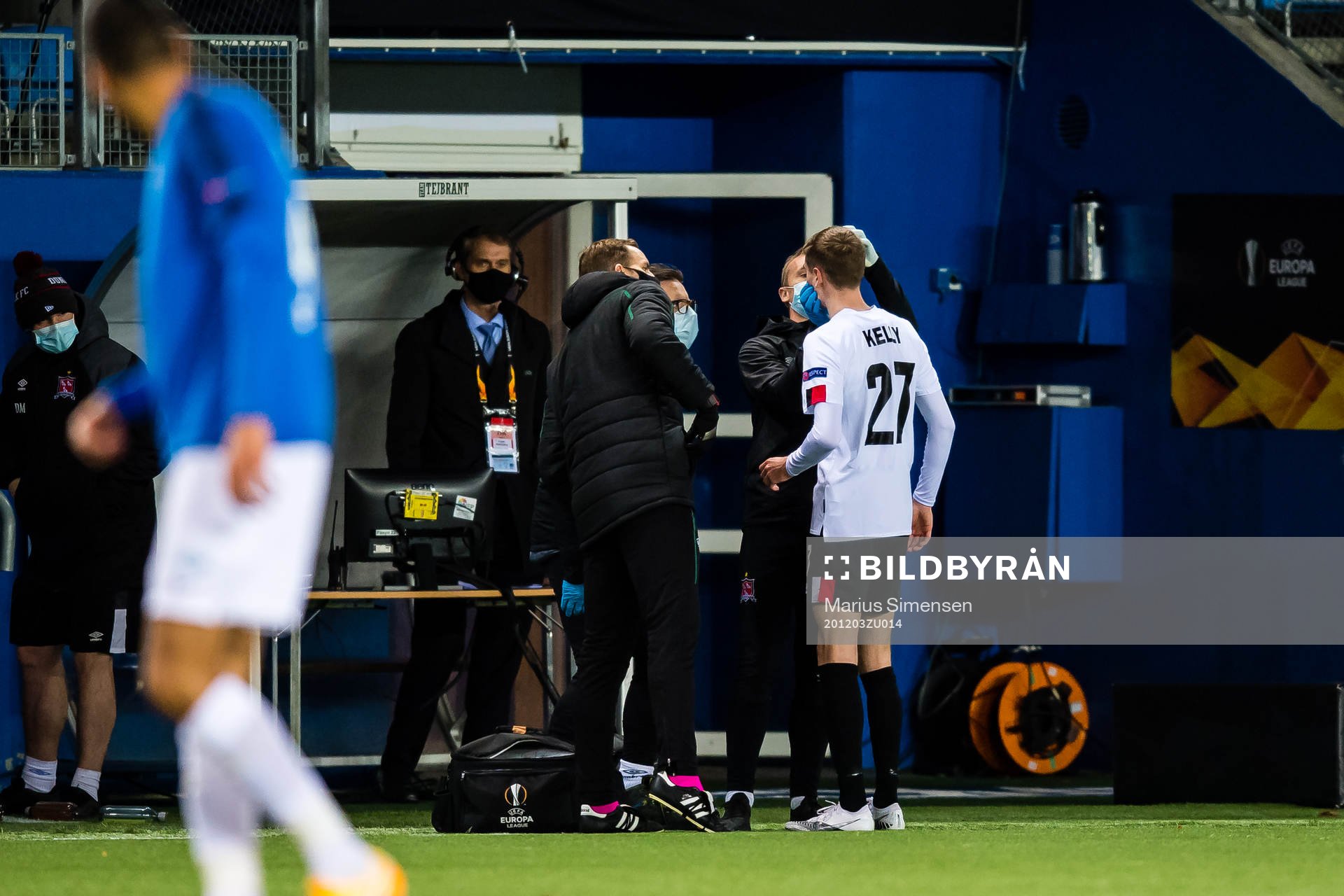 Daniel Kelly of Dundalk in pain